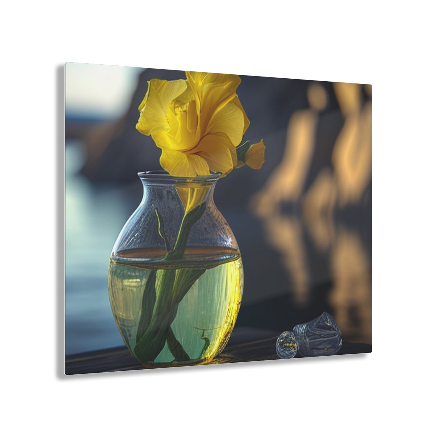 Acrylic Prints Yellow Gladiolus glass 3