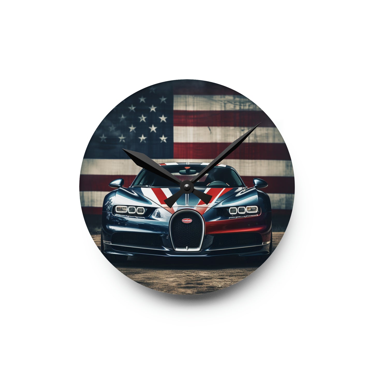 Acrylic Wall Clock Bugatti Flag 2