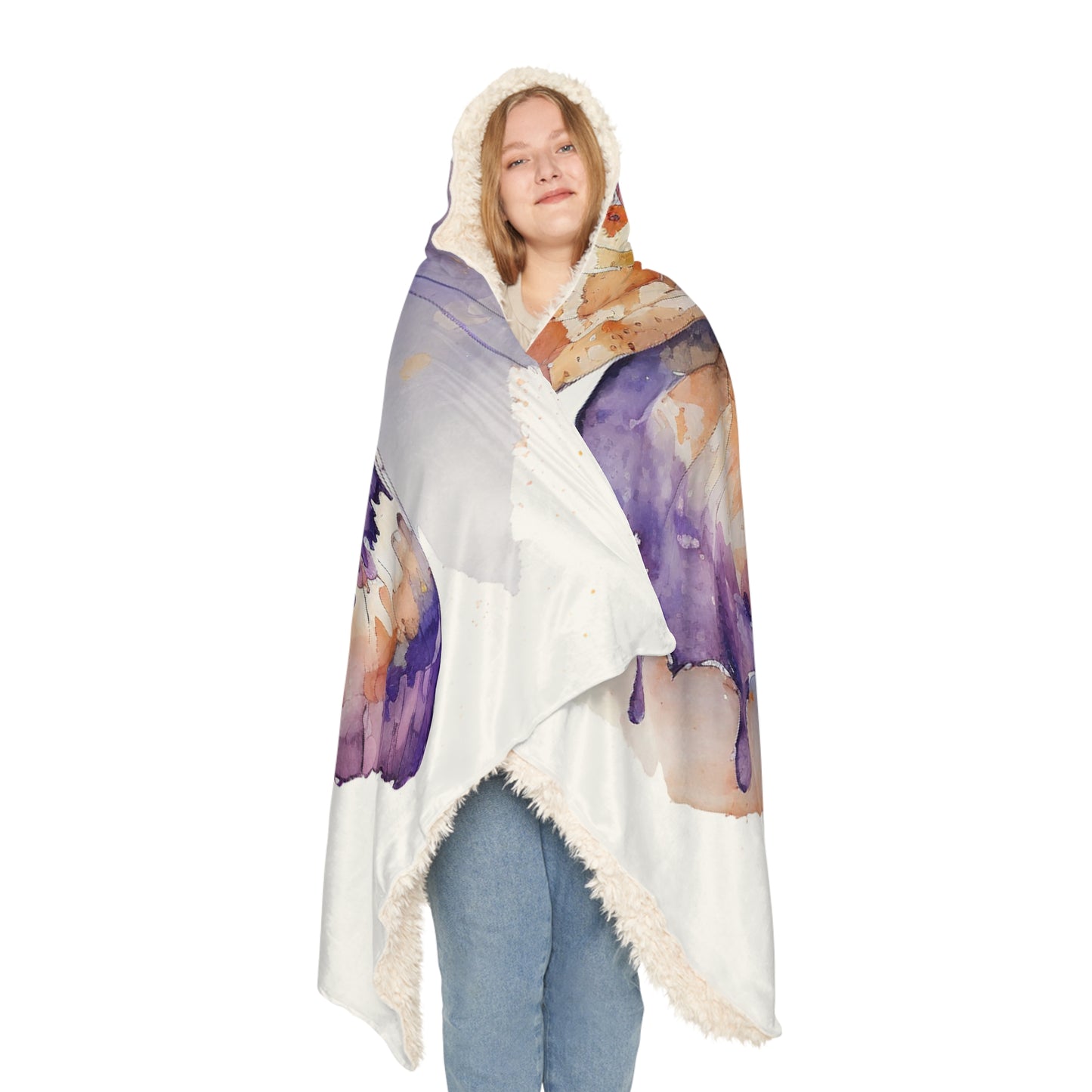 Snuggle Hooded Blanket MerlinRose Watercolor Butterfly 1