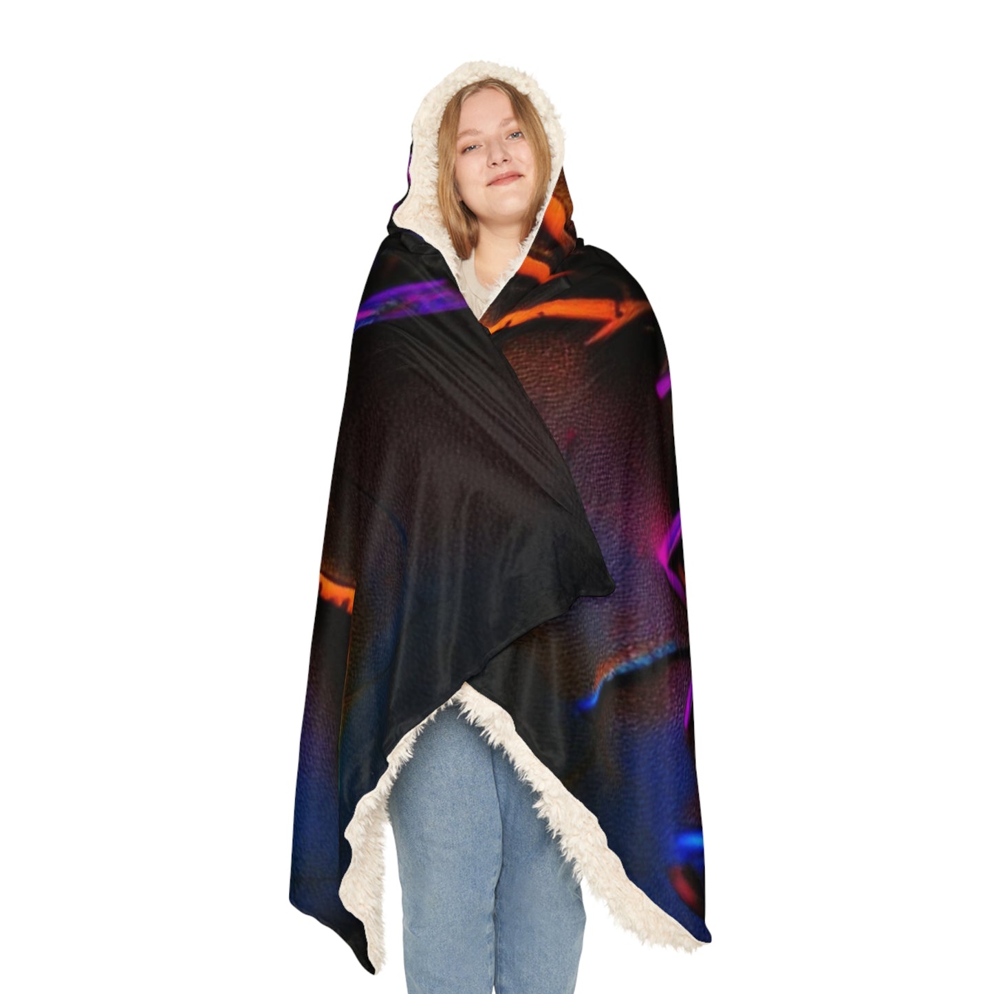Snuggle Hooded Blanket Macro Neon Barbs 2