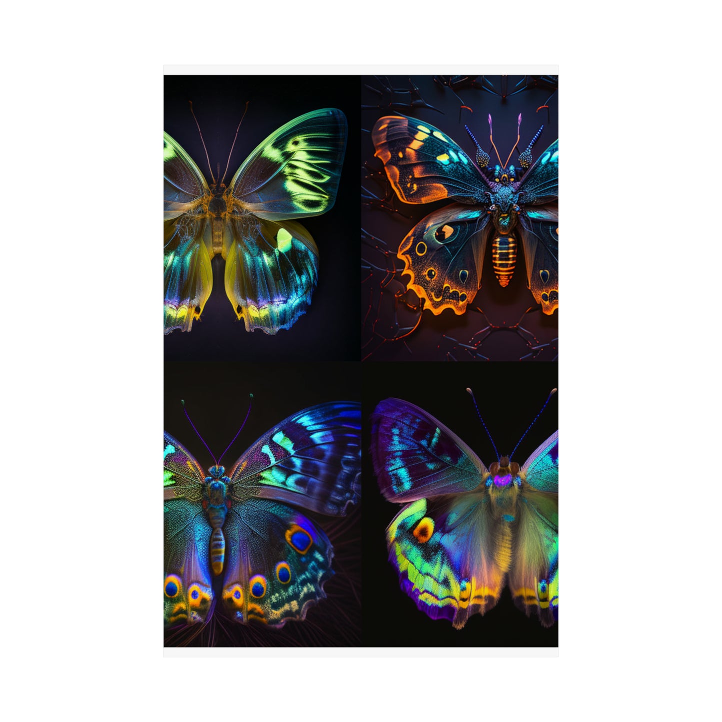 Premium Matte Vertical Posters Neon Hue Butterfly 5