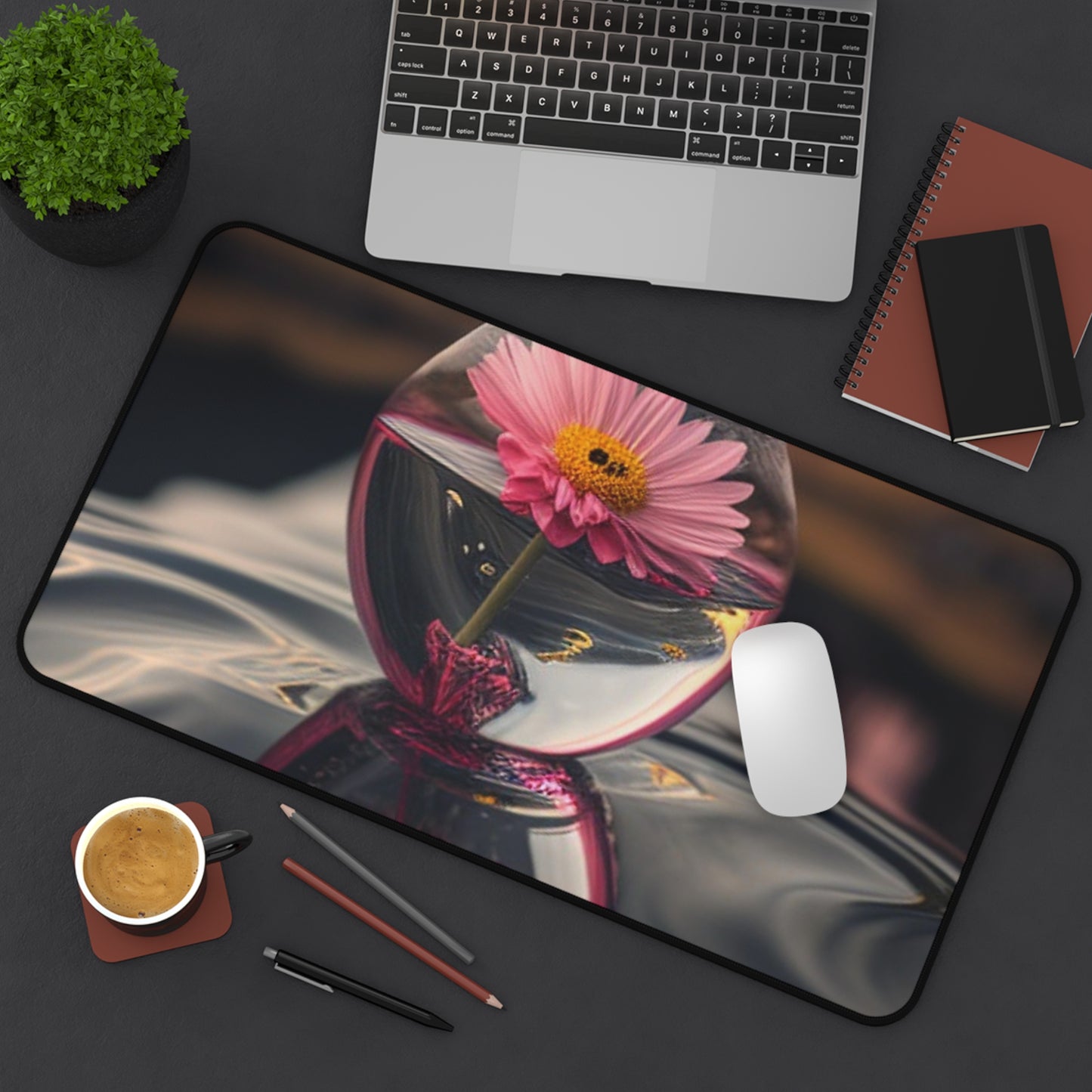 Desk Mat Pink Daisy 1