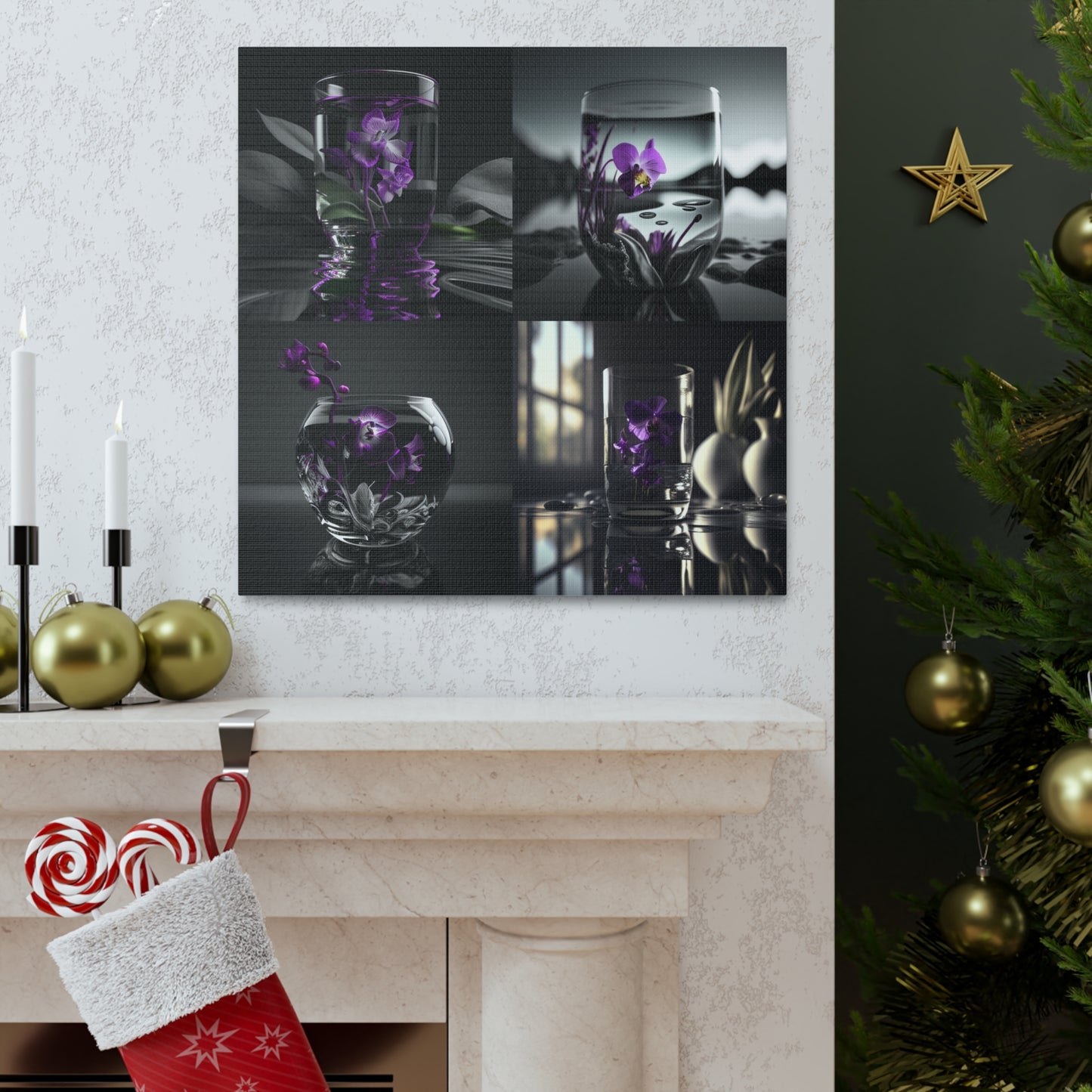 Canvas Gallery Wraps Purple Orchid Glass vase 5