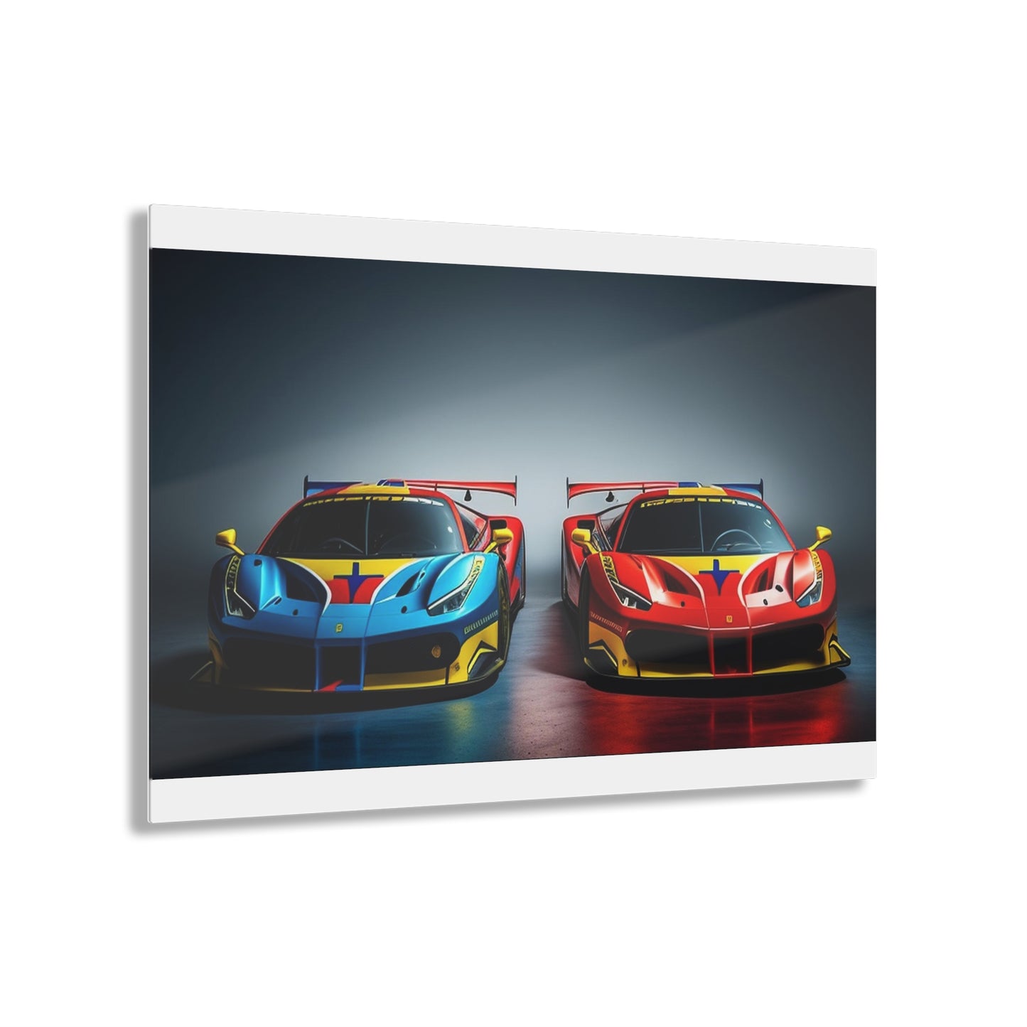 Acrylic Prints Ferrari Red Blue 2