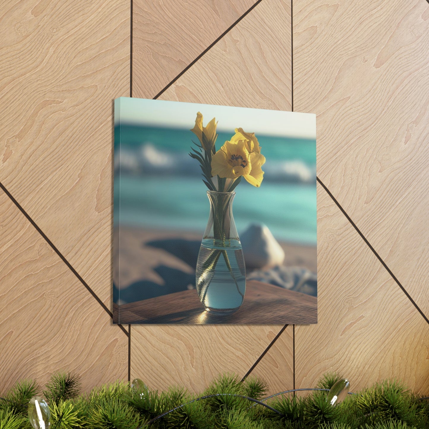 Canvas Gallery Wraps Yellow Gladiolus glass 4