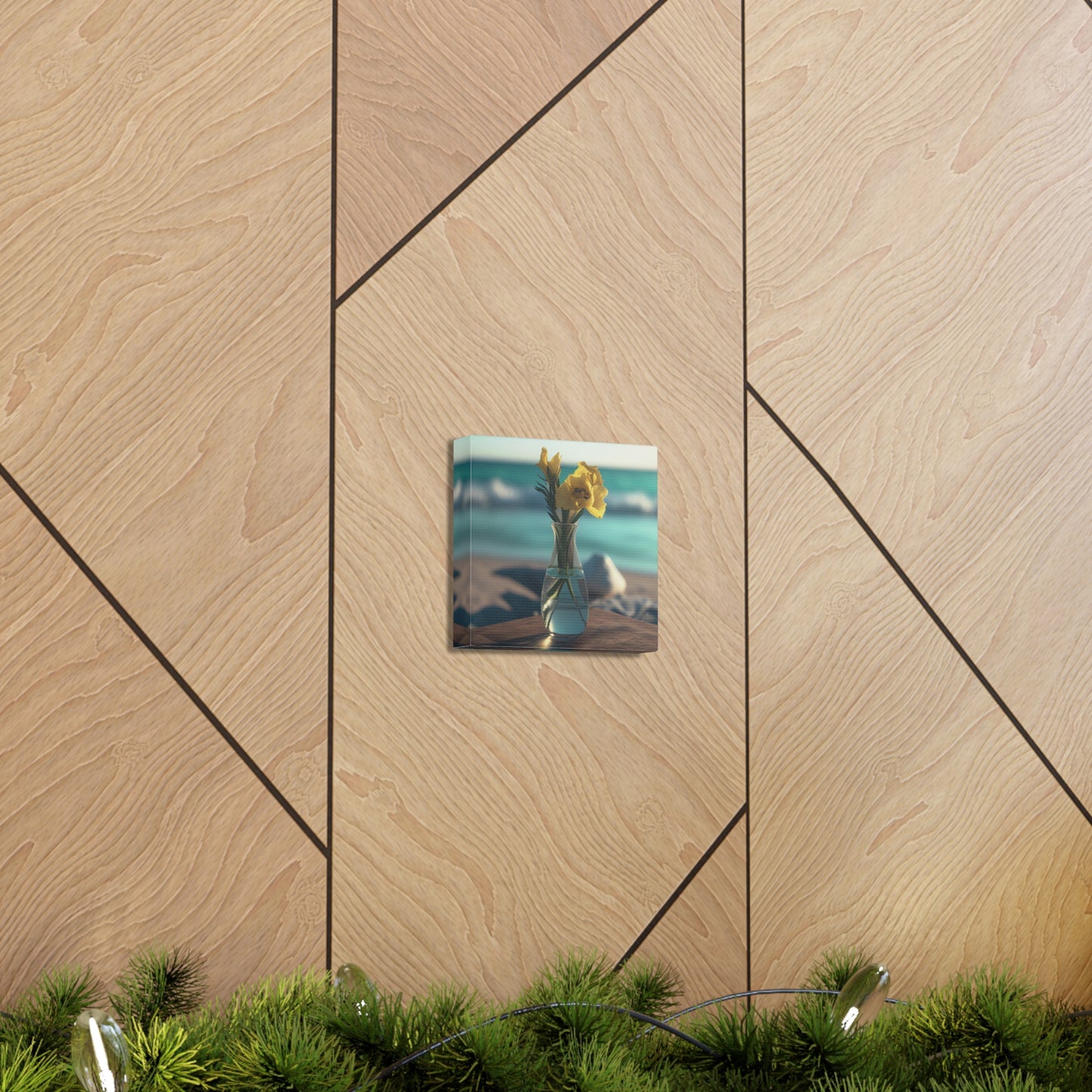 Canvas Gallery Wraps Yellow Gladiolus glass 4