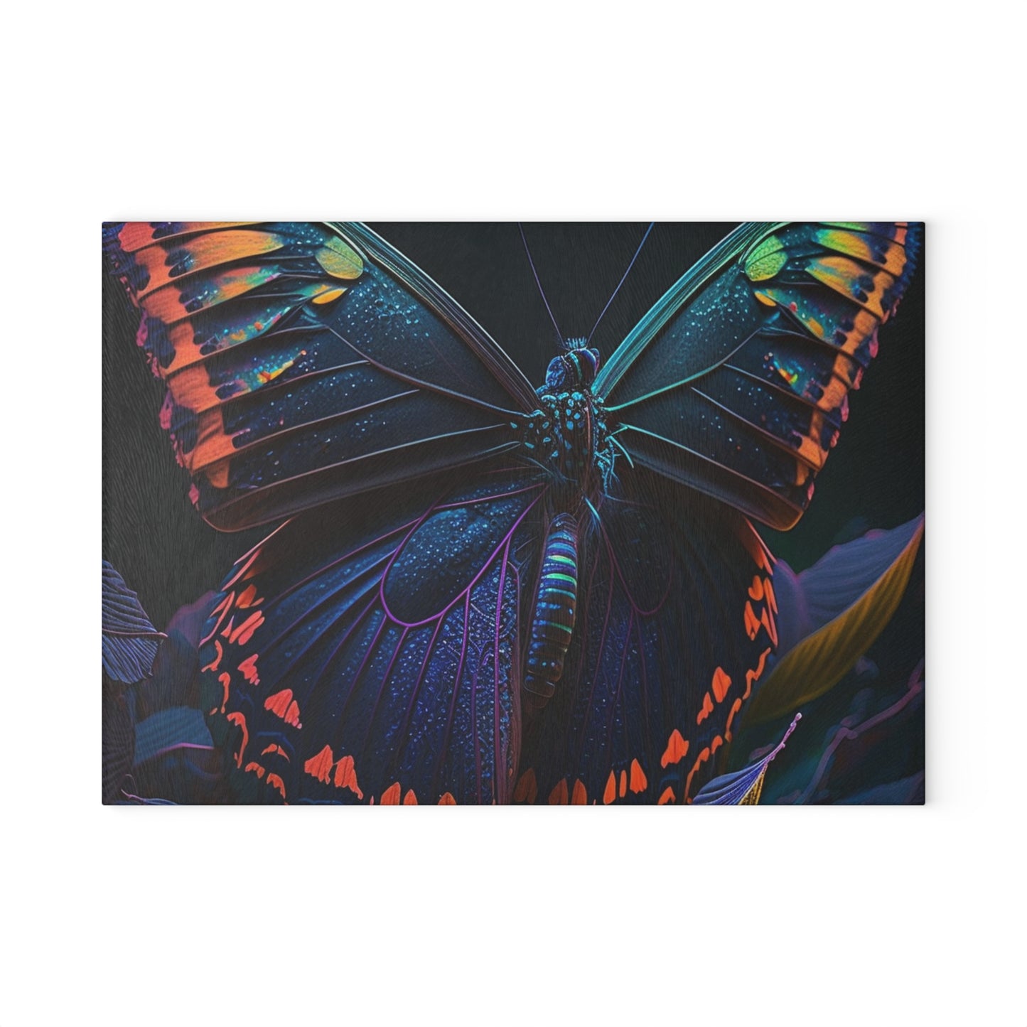 Glass Cutting Board Hue Neon Butterfly 3