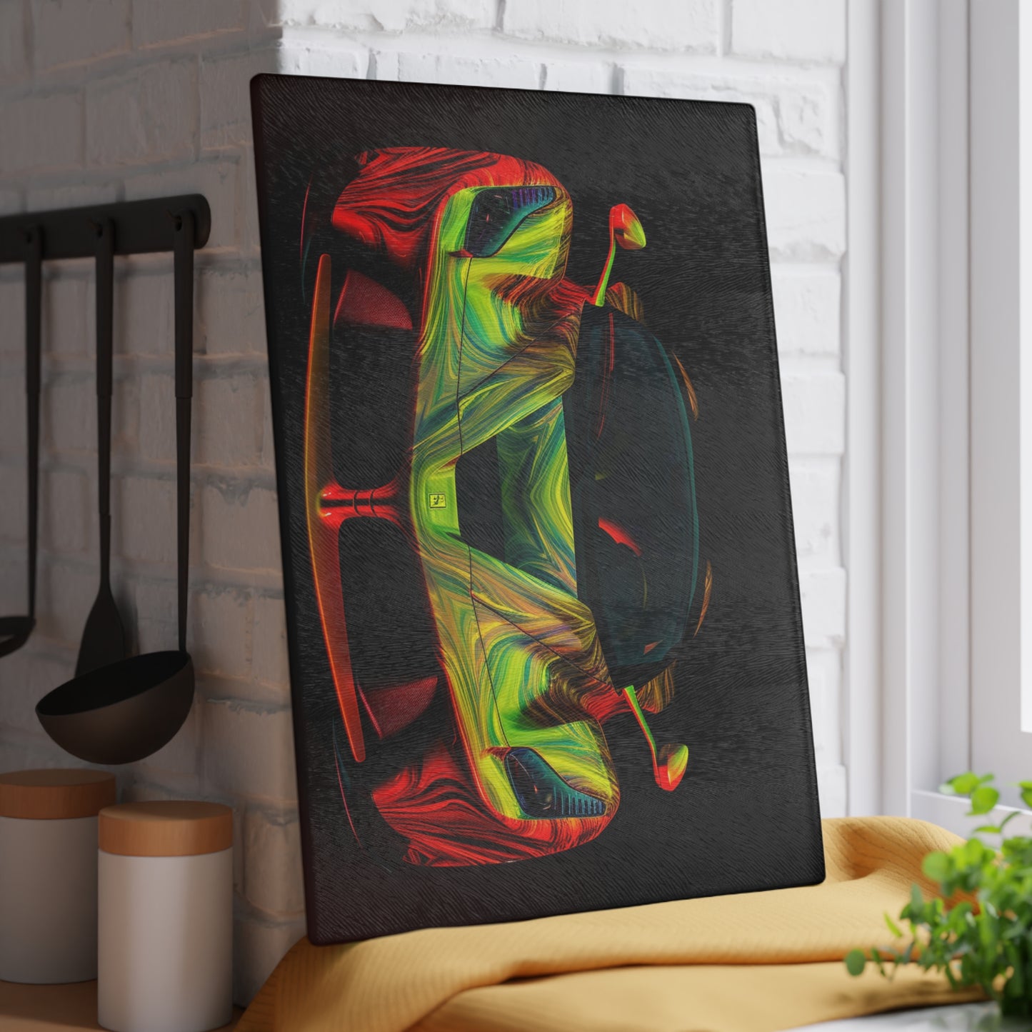 Glass Cutting Board Ferrari Neon 1