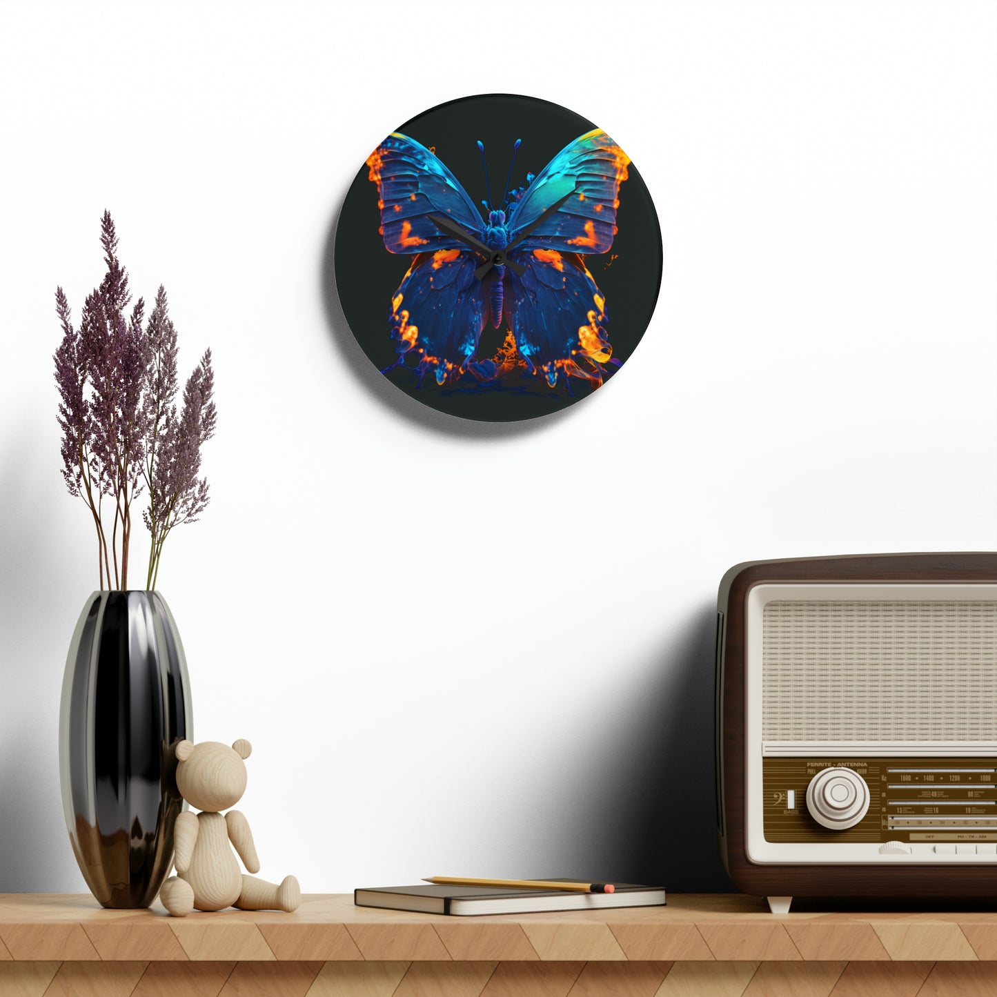 Acrylic Wall Clock Thermal Butterfly 3