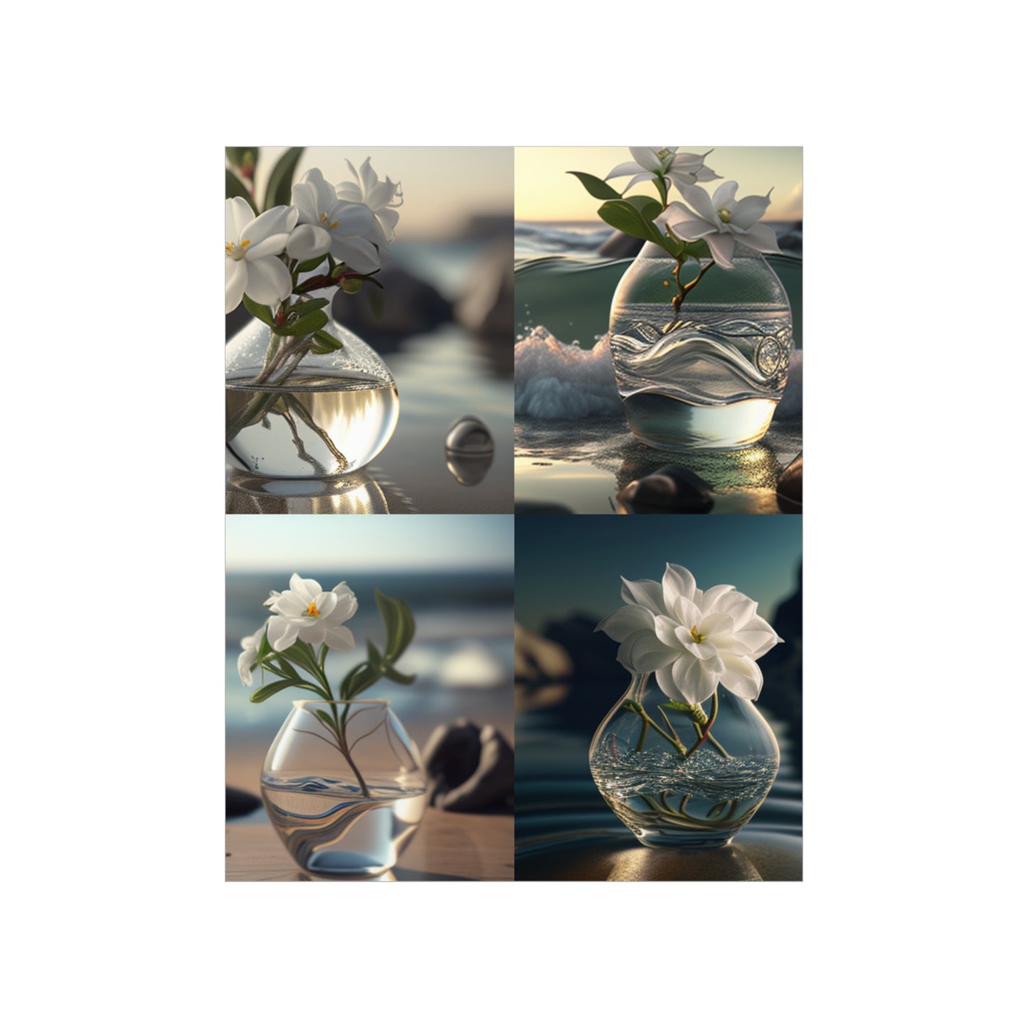 Premium Matte Vertical Posters Jasmine glass vase 5