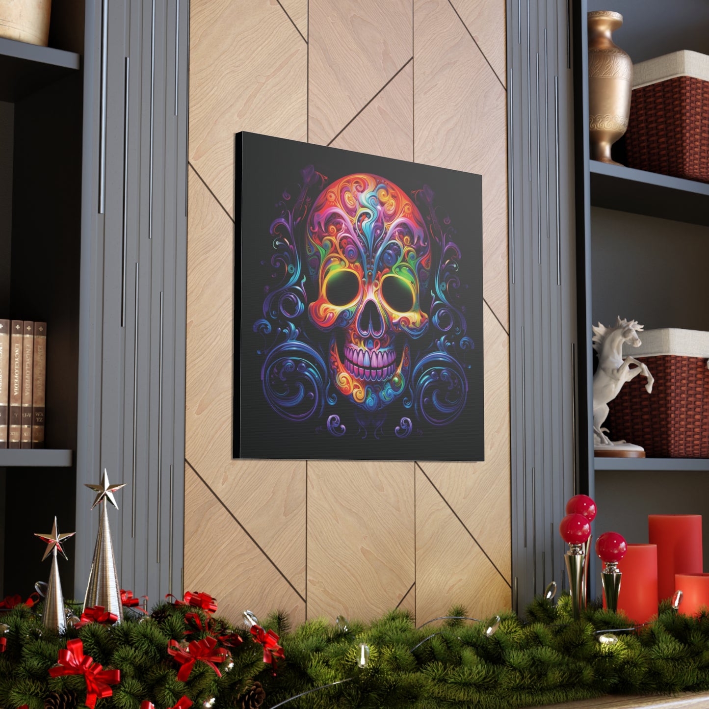 Canvas Gallery Wraps Macro Skull Color 2