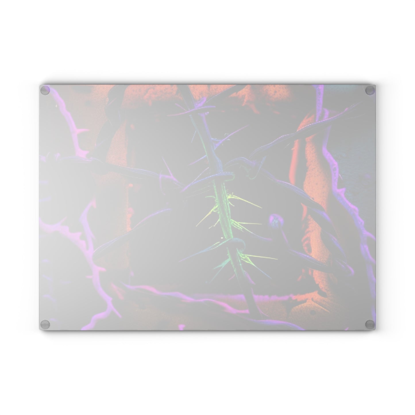 Glass Cutting Board Macro Neon Barbs 1