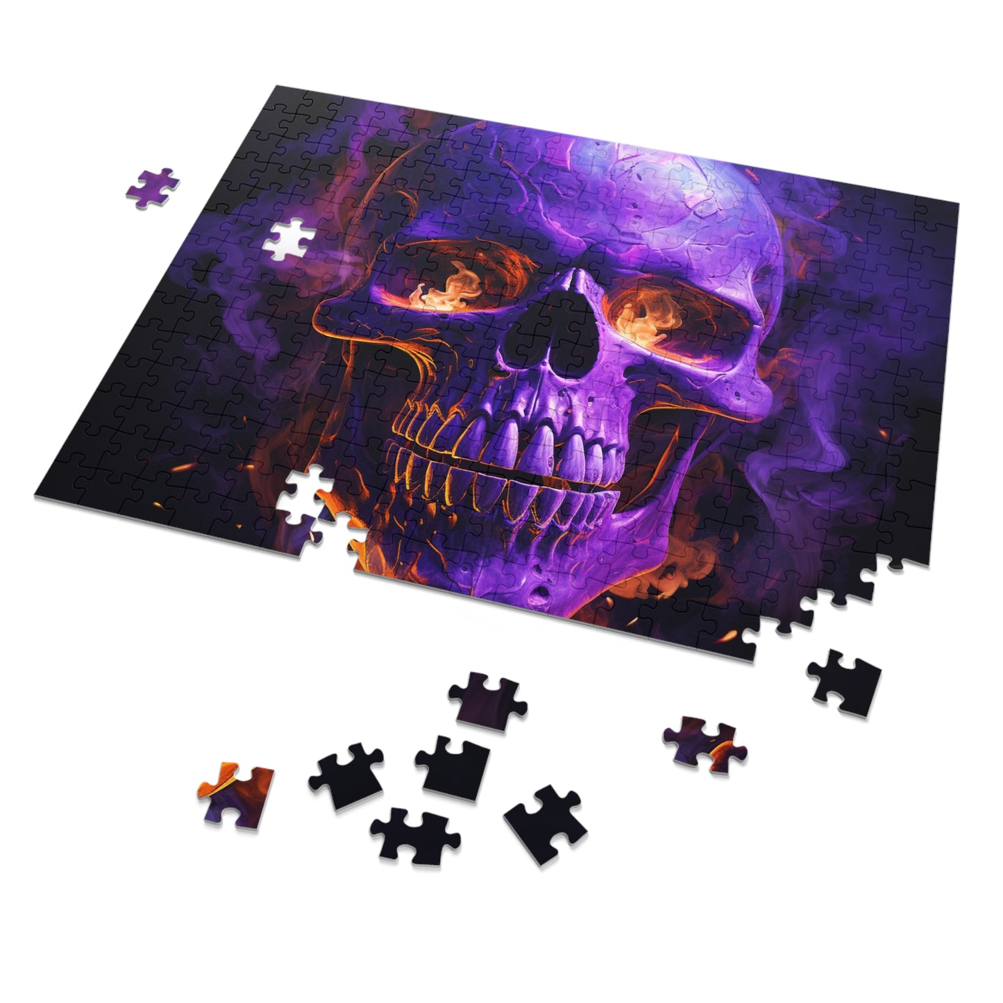 Jigsaw Puzzle (30, 110, 252, 500,1000-Piece) Skull Flames 1