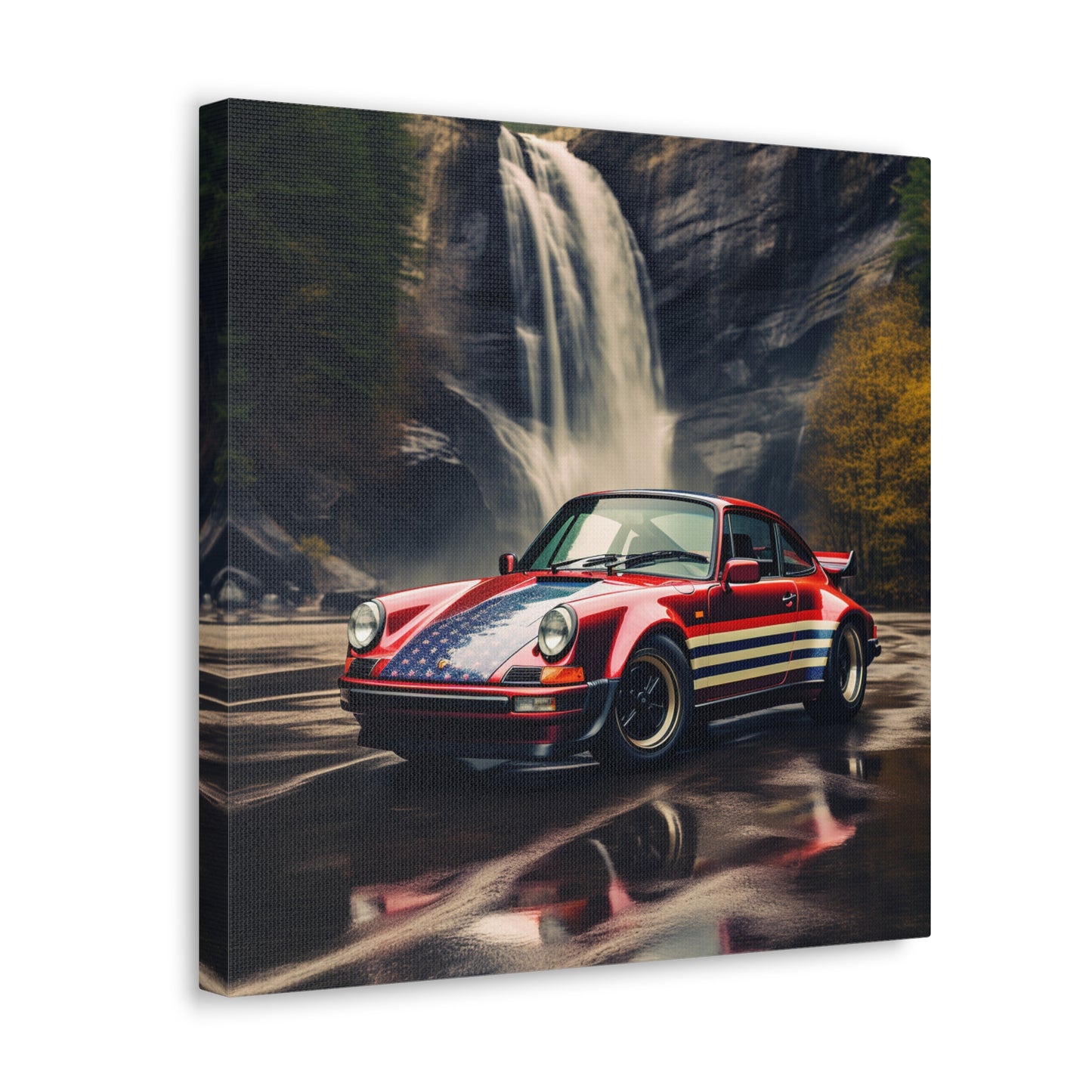 Canvas Gallery Wraps American Flag Porsche Abstract 1