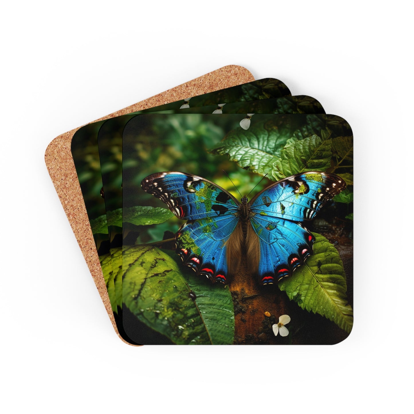 Corkwood Coaster Set Jungle Butterfly 2