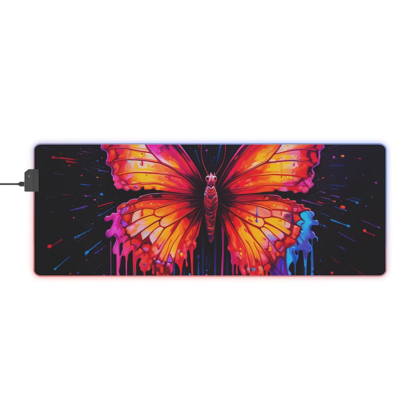 LED Gaming Mouse Pad Pink Butterfly Flair 4