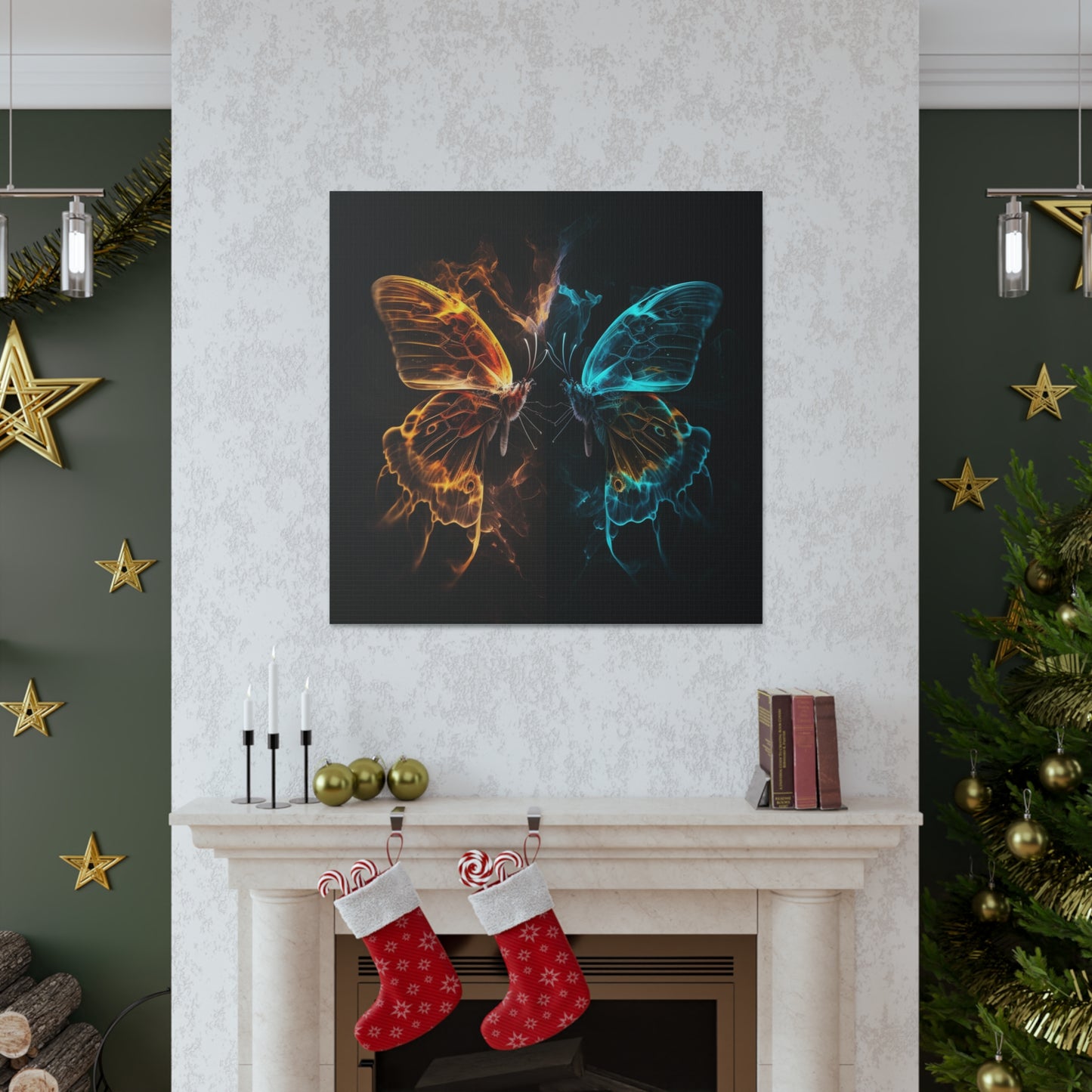 Canvas Gallery Wraps Kiss Neon Butterfly 6