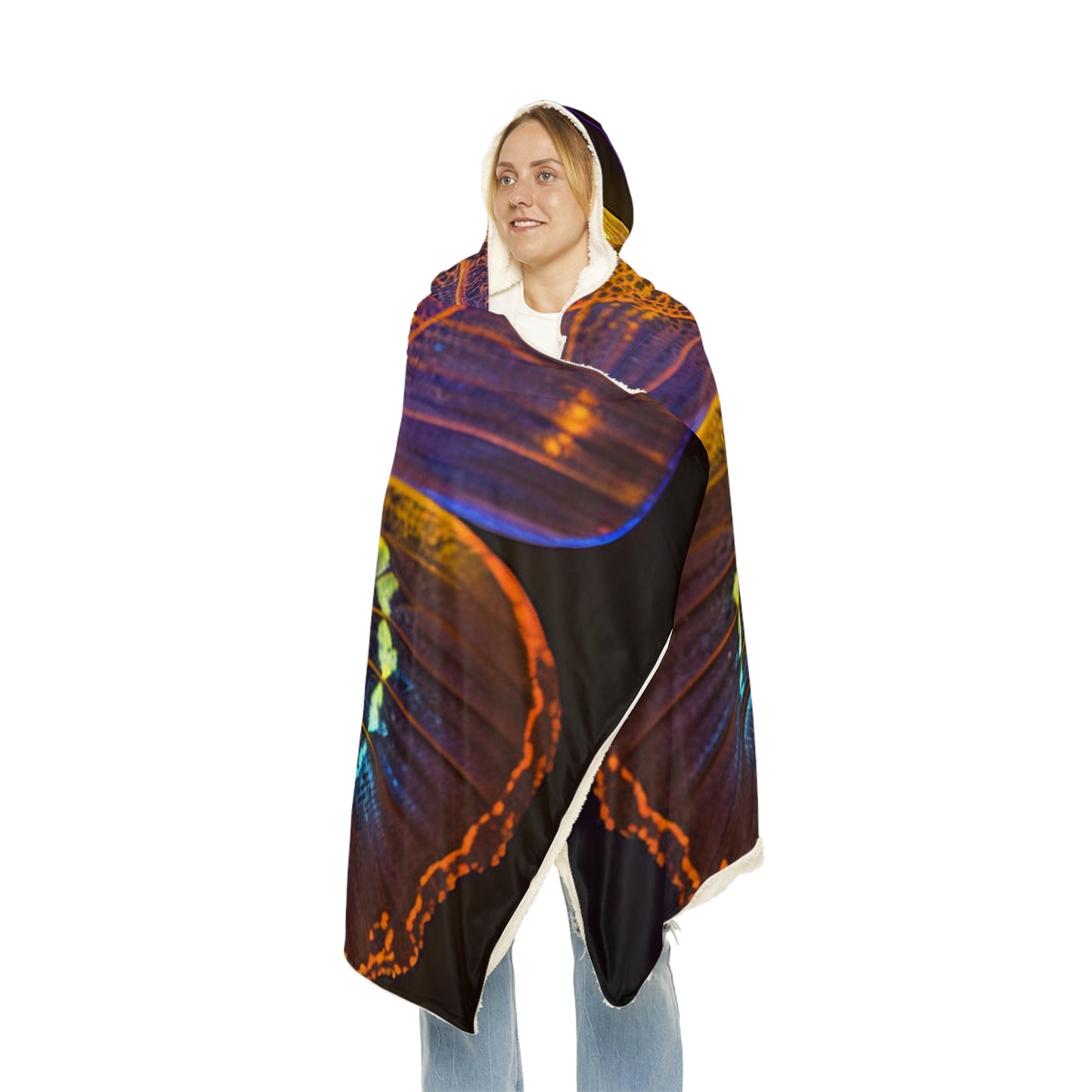 Snuggle Hooded Blanket Neon Butterfly Flair 2