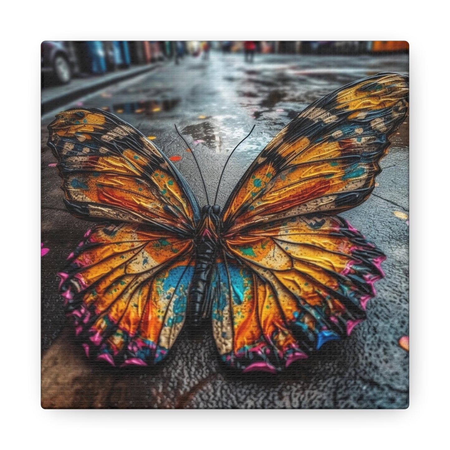 Canvas Gallery Wraps Liquid Street Butterfly 1