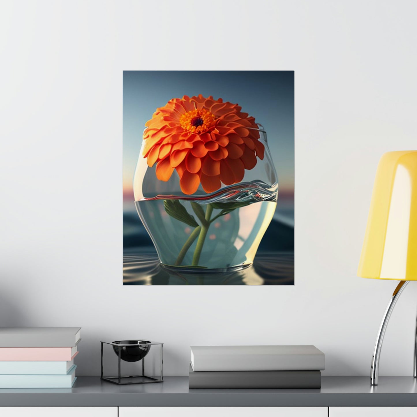 Premium Matte Vertical Posters Orange Zinnia 4