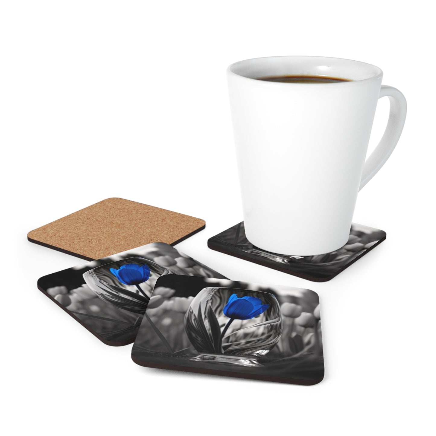 Corkwood Coaster Set Tulip 4