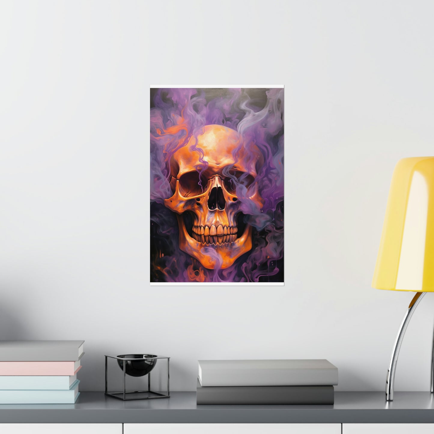 Premium Matte Vertical Posters Skull Flames 4