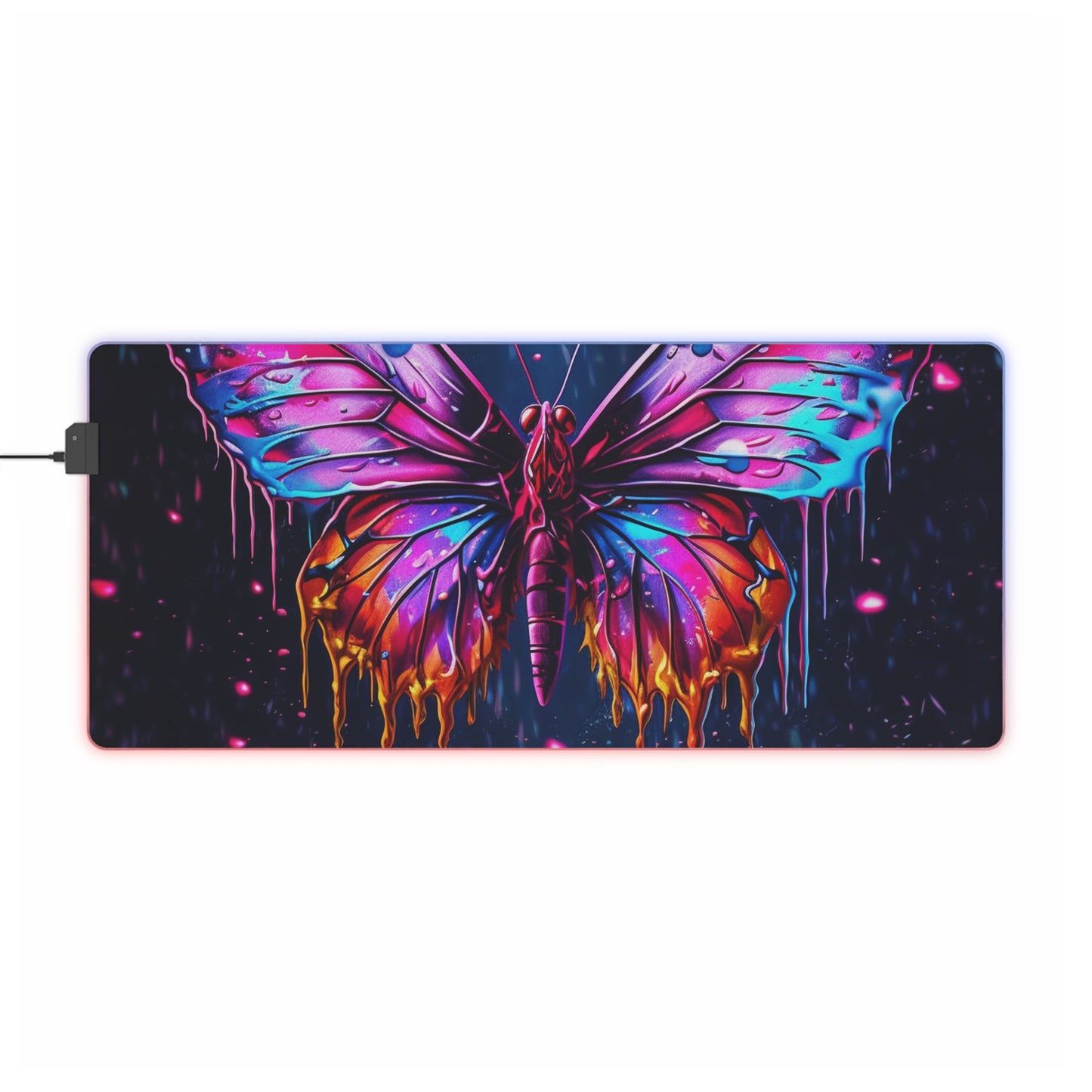 LED Gaming Mouse Pad Pink Butterfly Flair 2