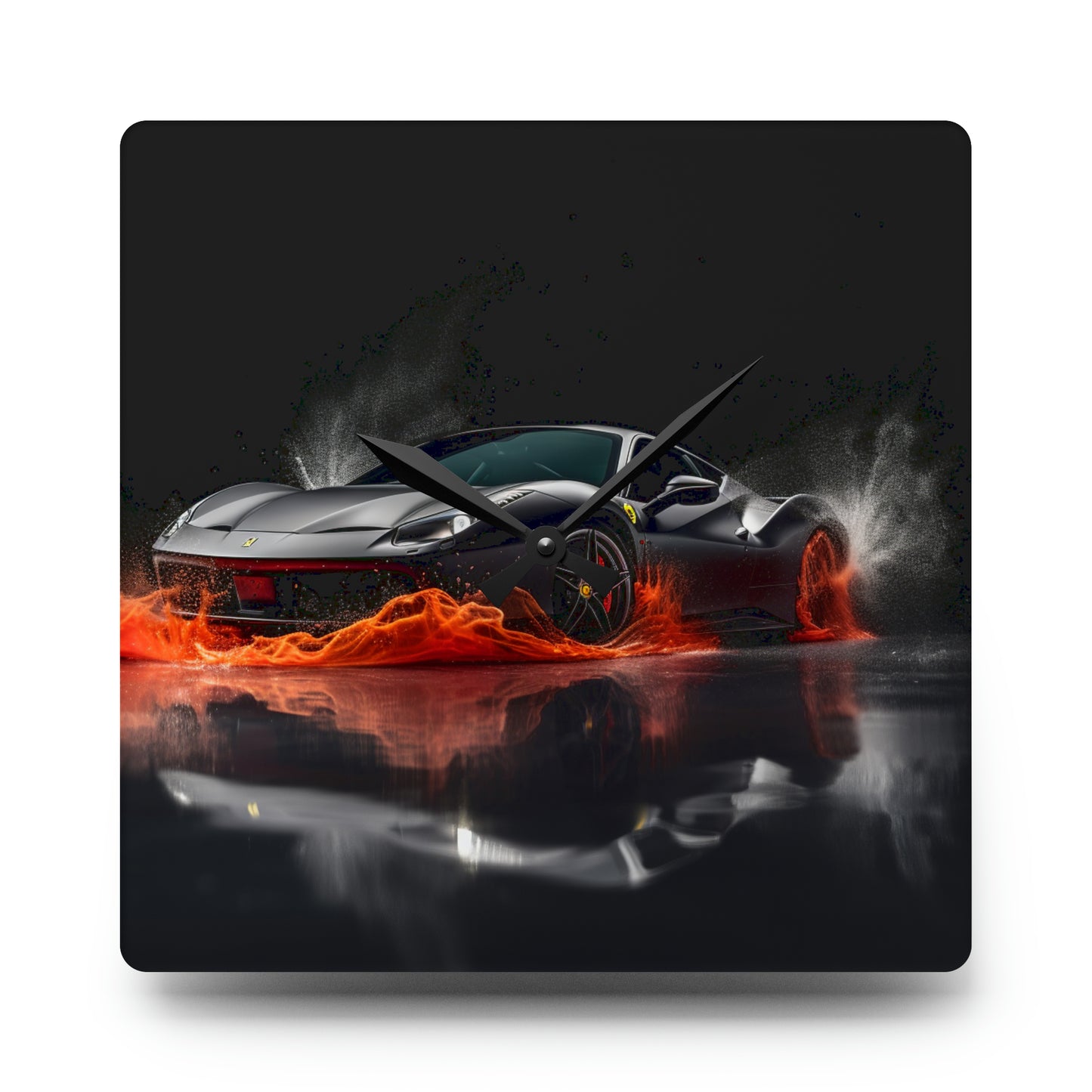 Acrylic Wall Clock Ferrari Water Splash 3