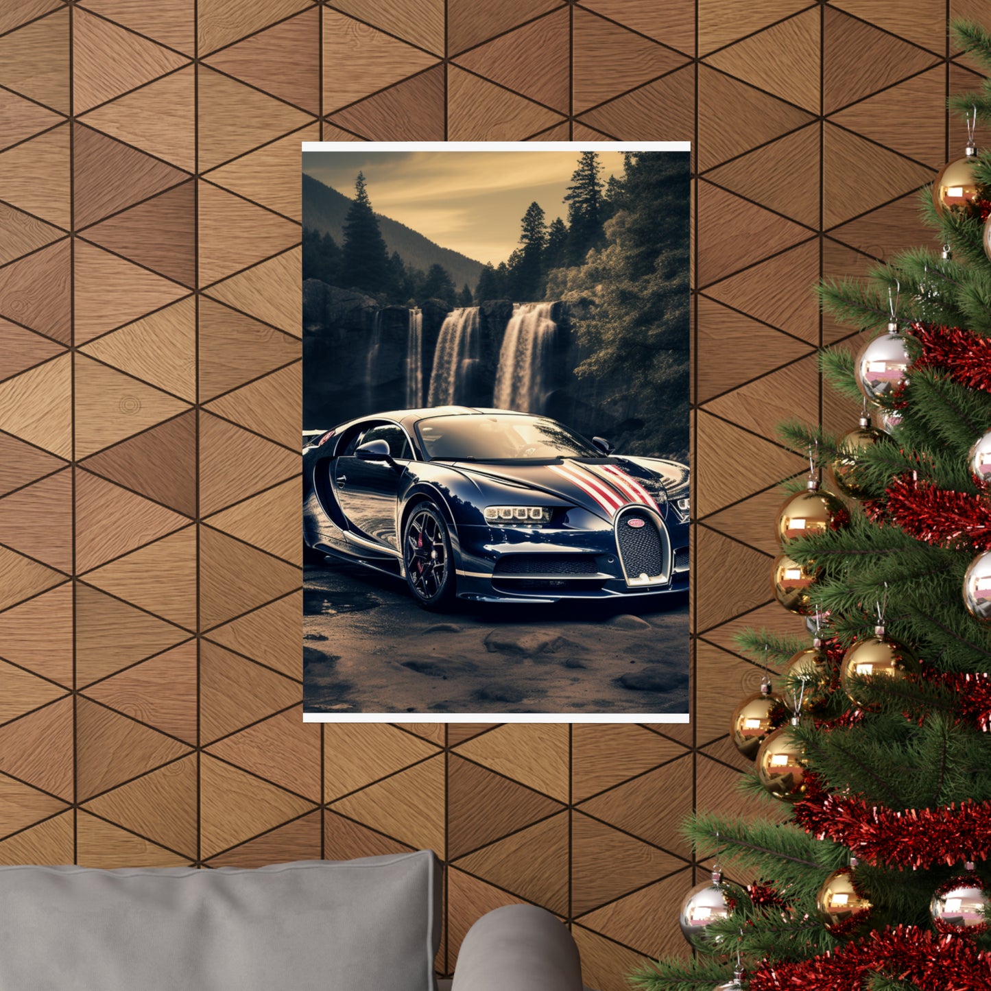 Premium Matte Vertical Posters Bugatti Waterfall 2