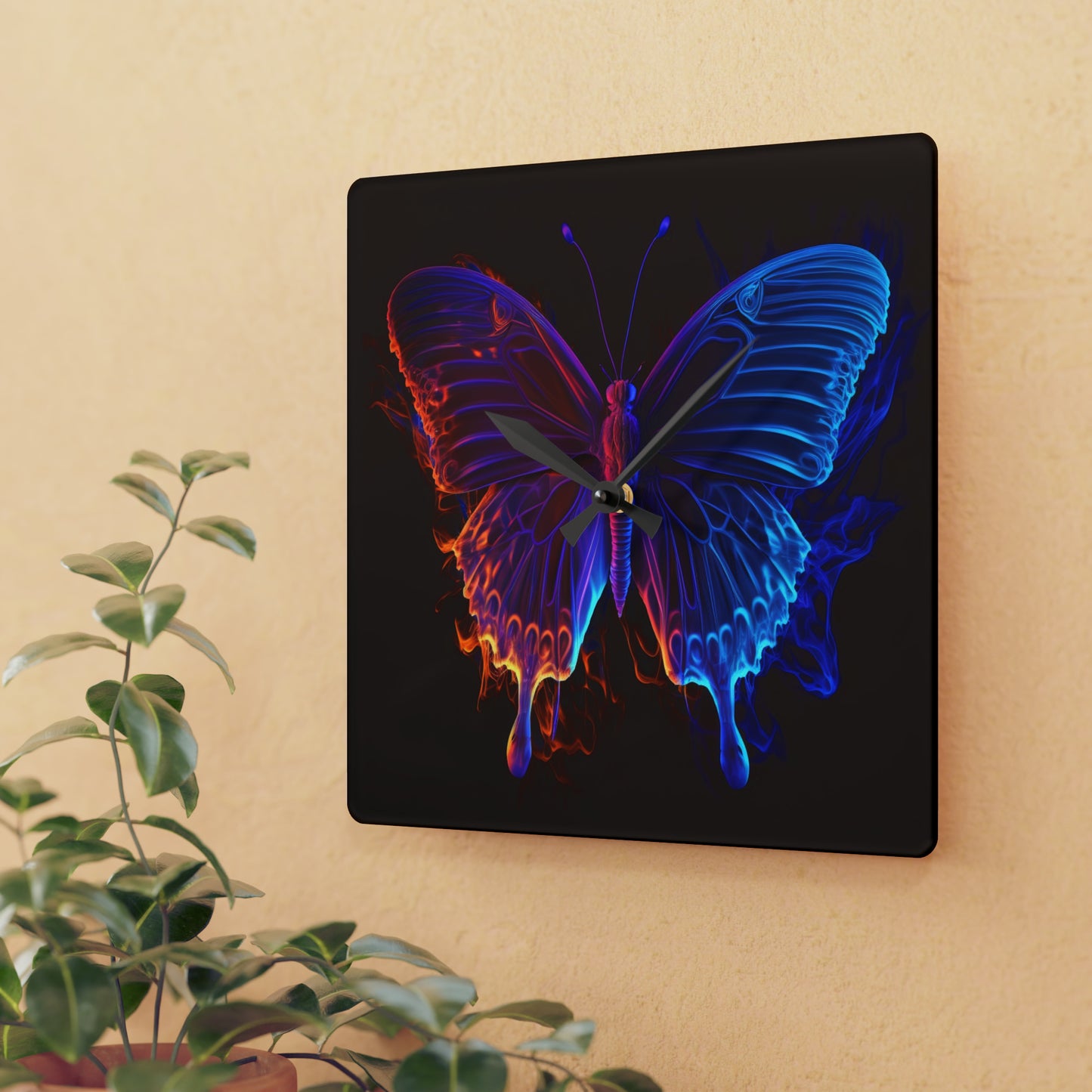 Acrylic Wall Clock Thermal Butterfly 1