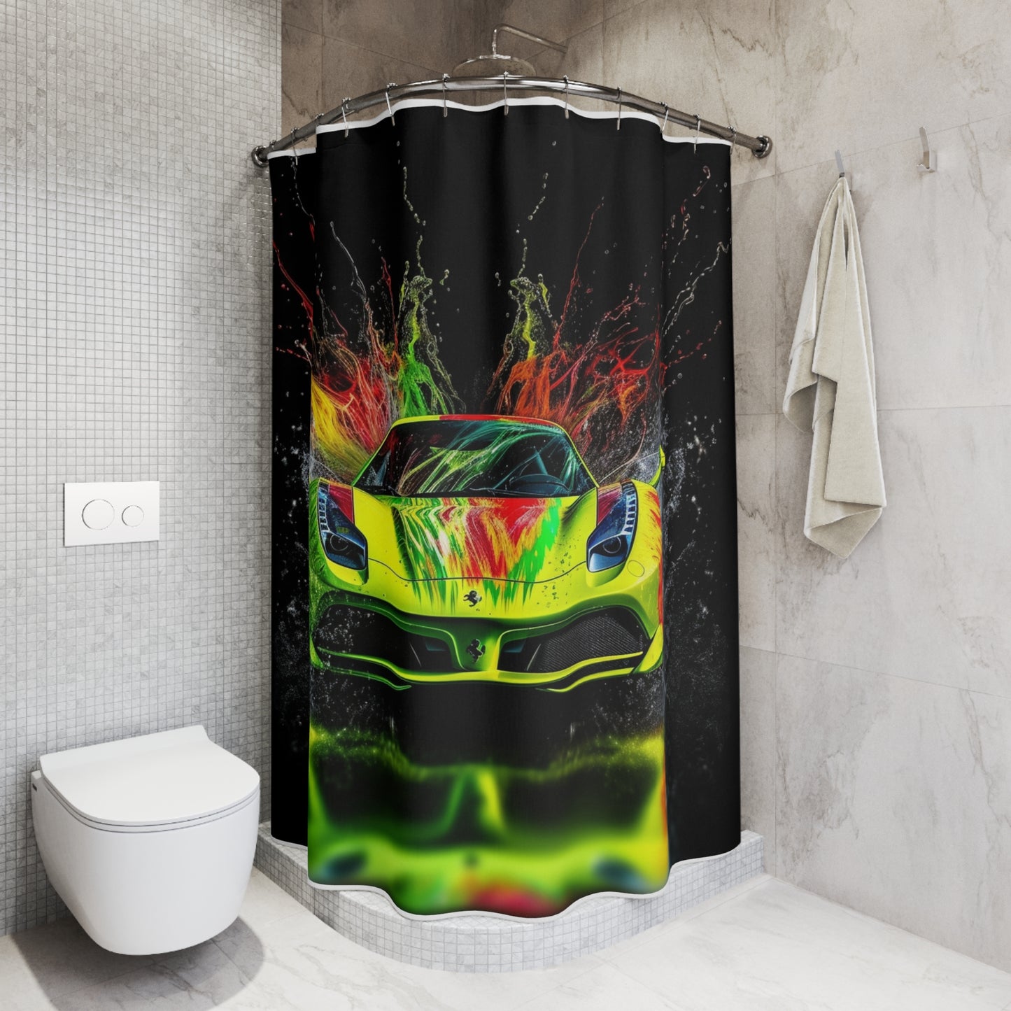 Polyester Shower Curtain Farrari Water 1