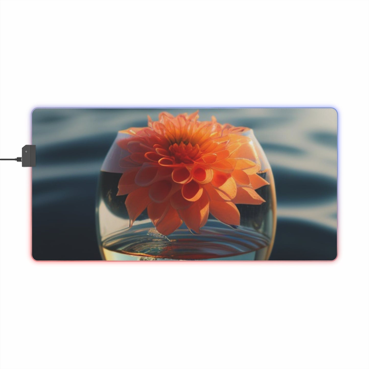 LED Gaming Mouse Pad Dahlia Orange 2