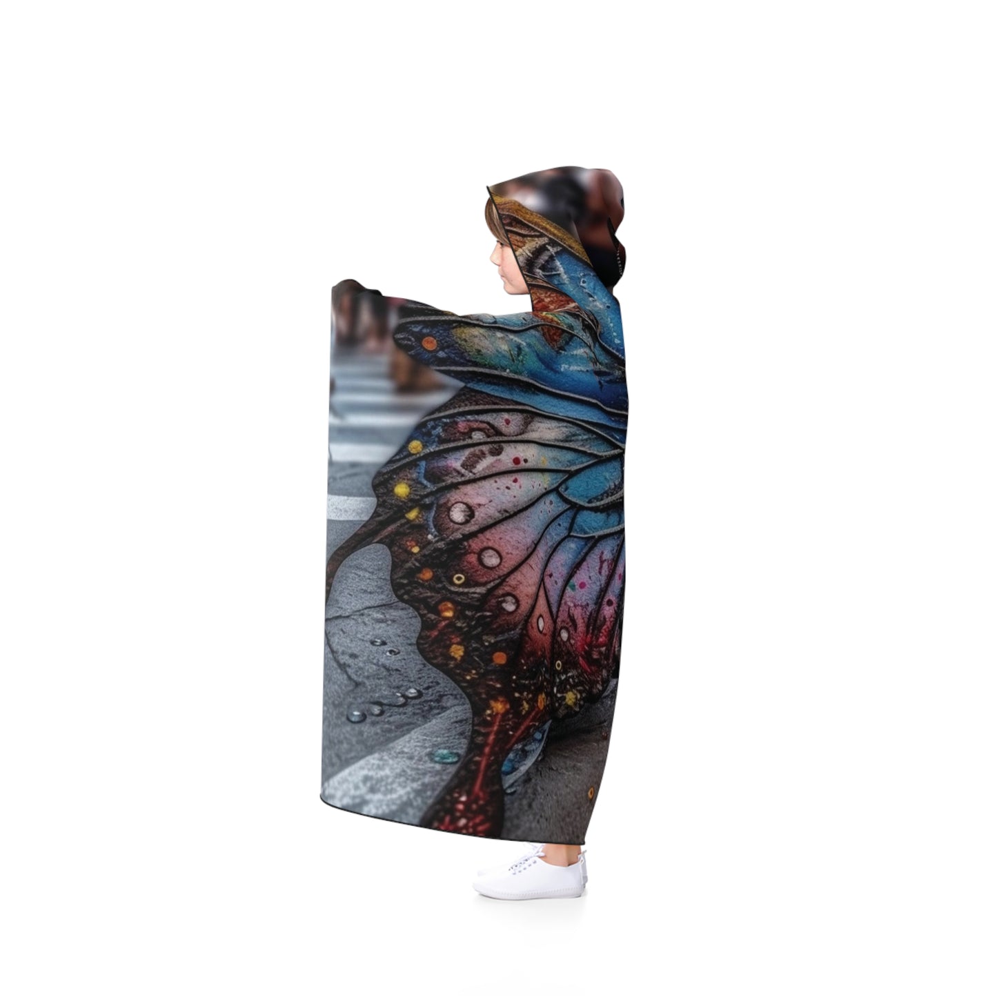 Hooded Blanket Liquid Street Butterfly 4