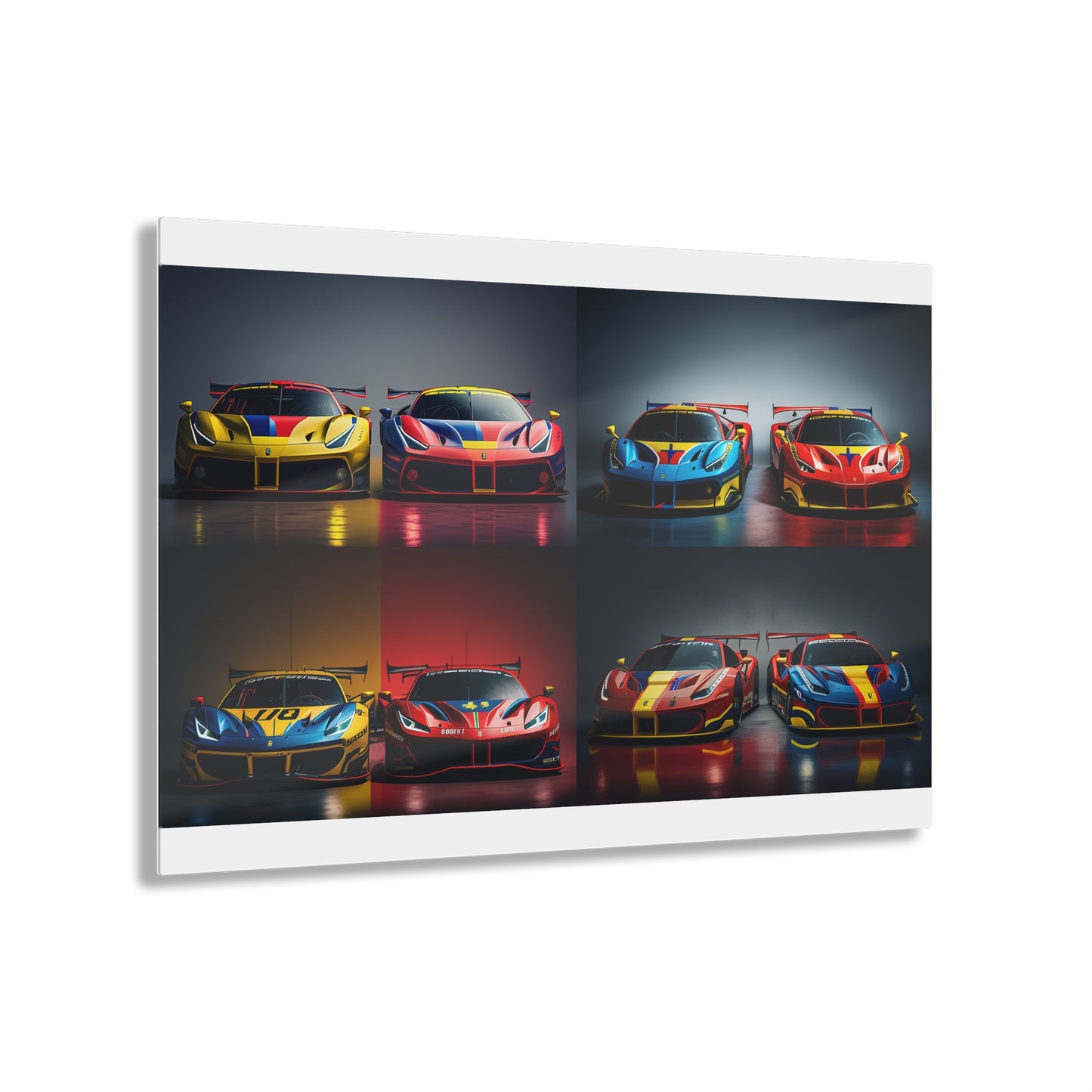 Acrylic Prints Ferrari Red Blue 5