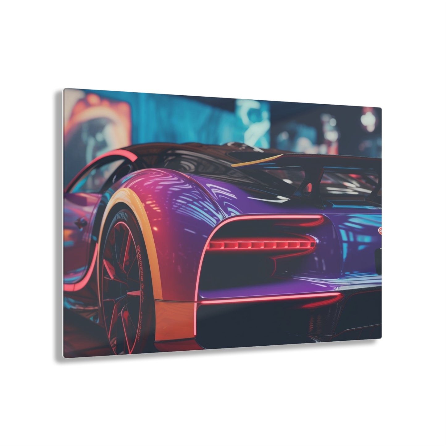 Acrylic Prints Hyper Bugatti Neon Chiron 3