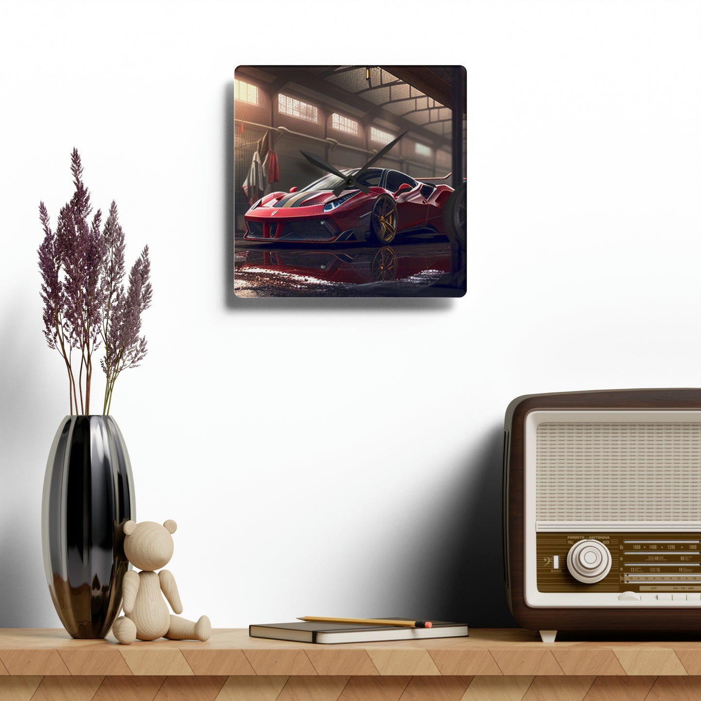 Acrylic Wall Clock Ferrari Hyper 4