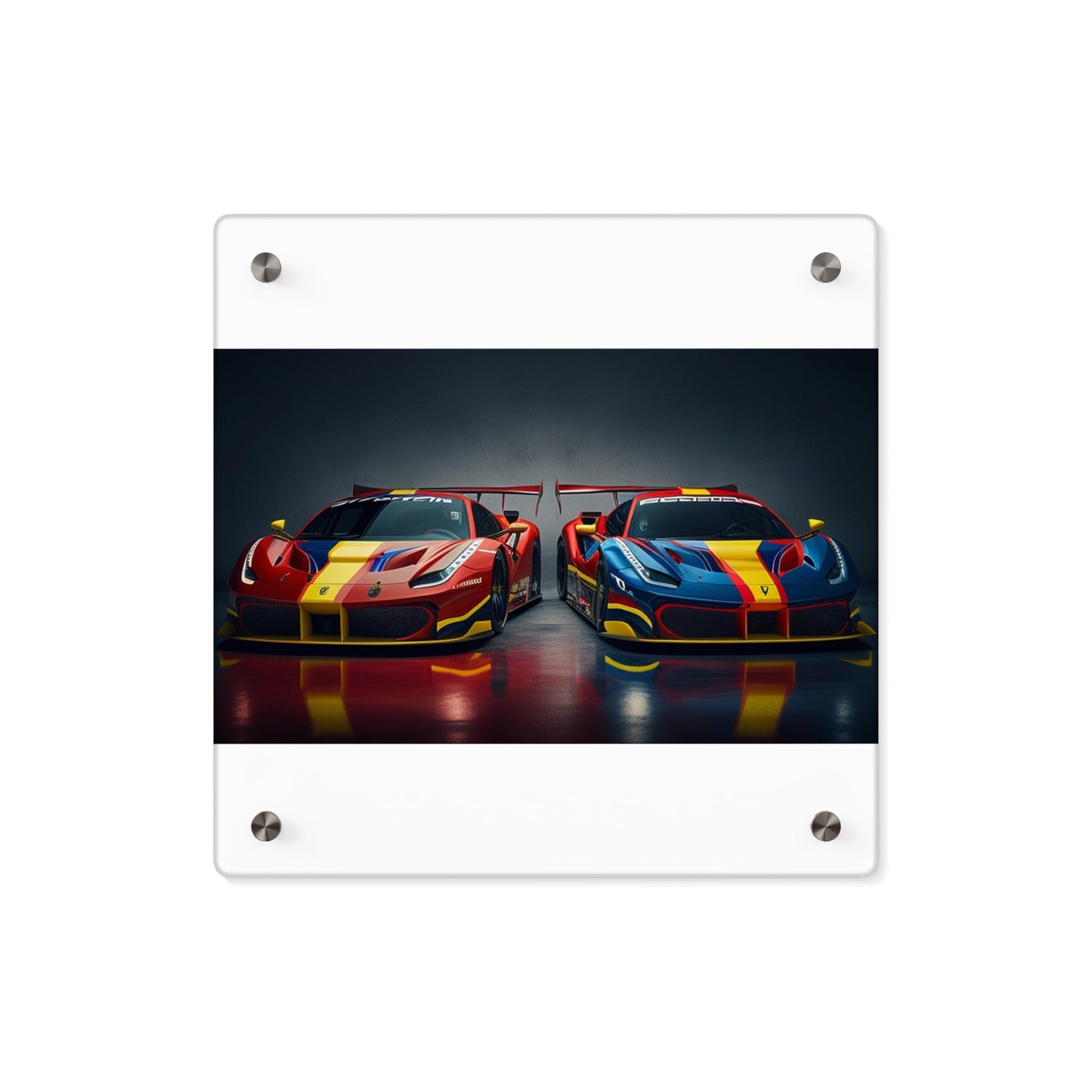 Acrylic Wall Art Panels Ferrari Red Blue 4