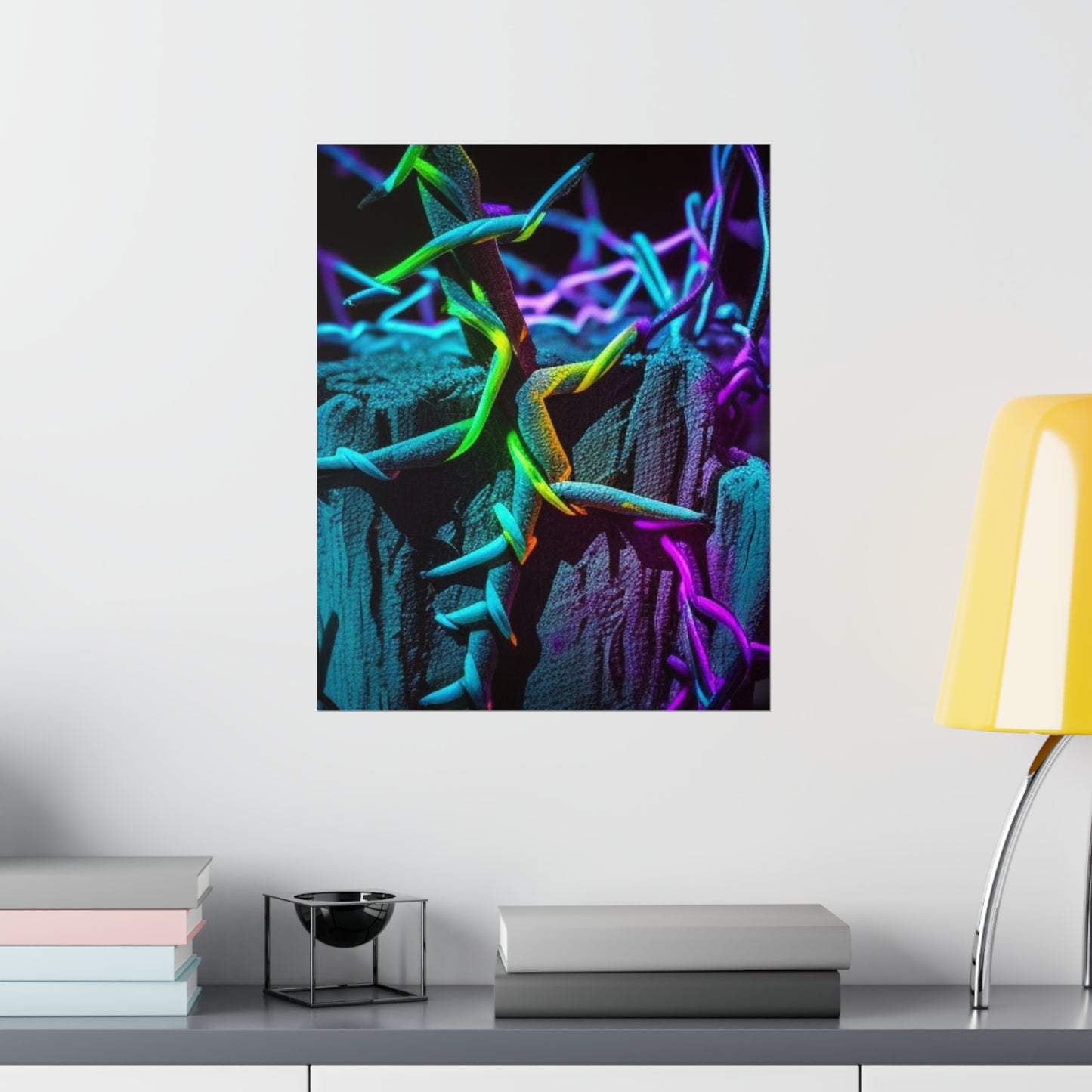 Premium Matte Vertical Posters Macro Neon Barbs 3