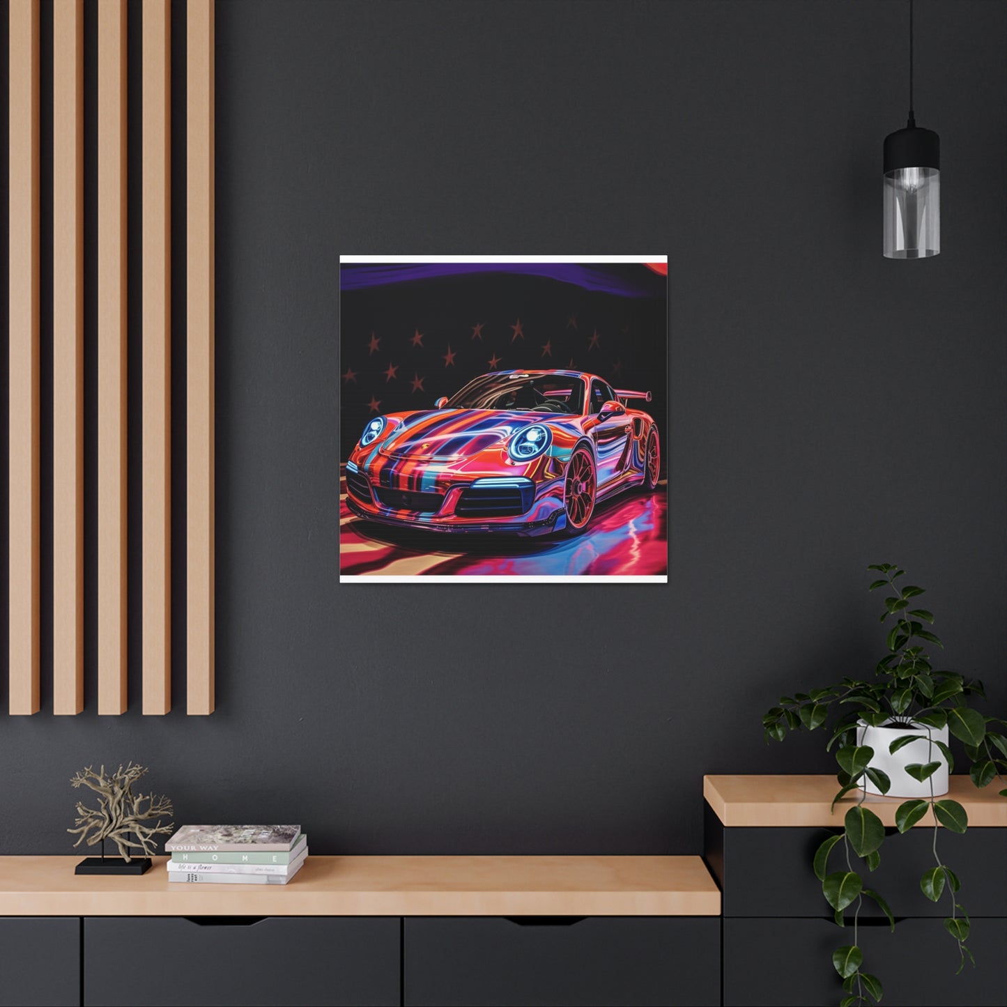 Canvas Gallery Wraps American Flag Colored Porsche 1