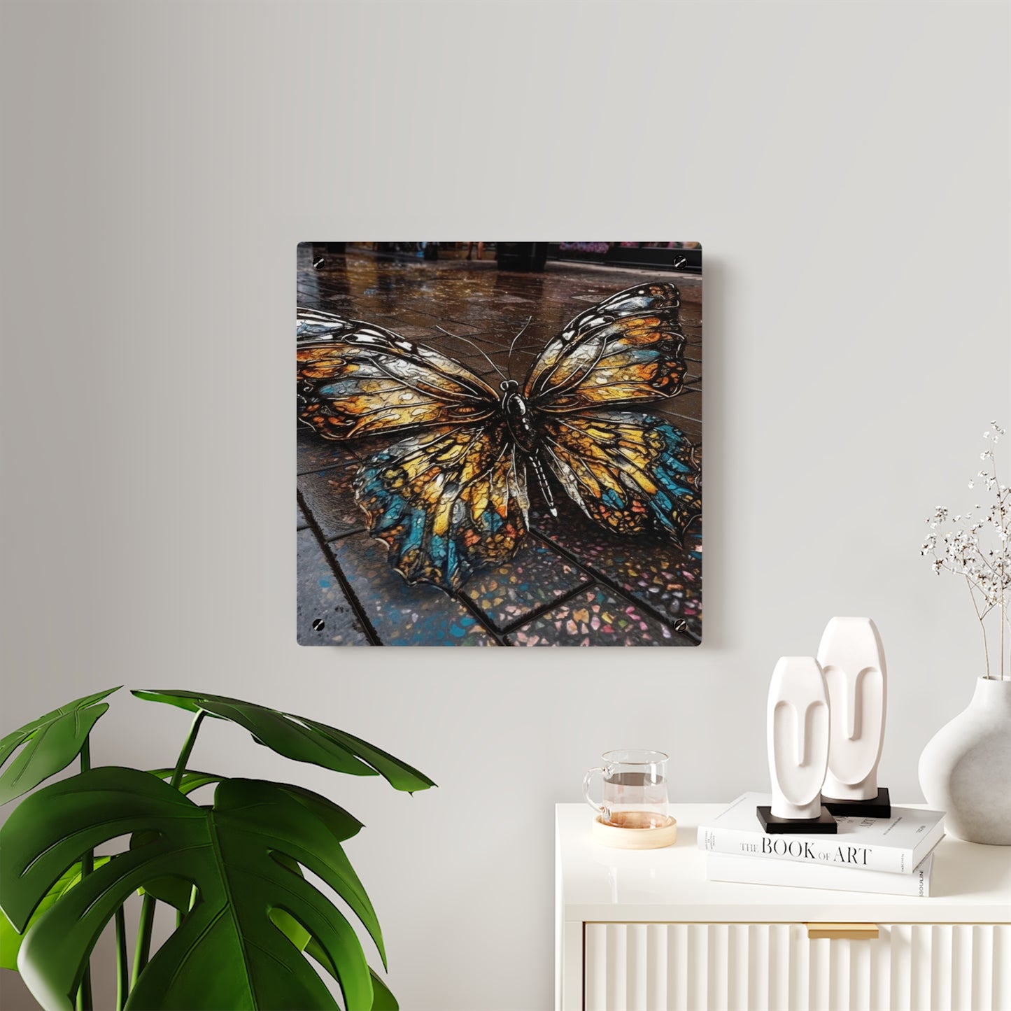 Acrylic Wall Art Panels Water Butterfly Street 1