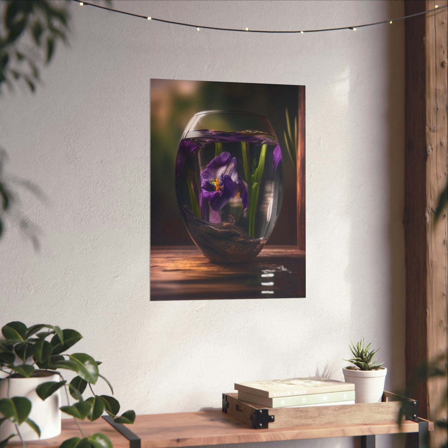 Premium Matte Vertical Posters Purple Iris in a vase 4