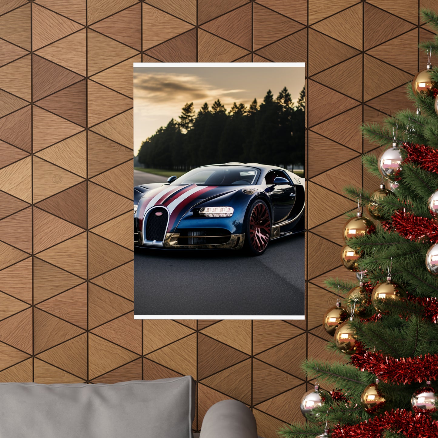 Premium Matte Vertical Posters Bugatti Flag American 1