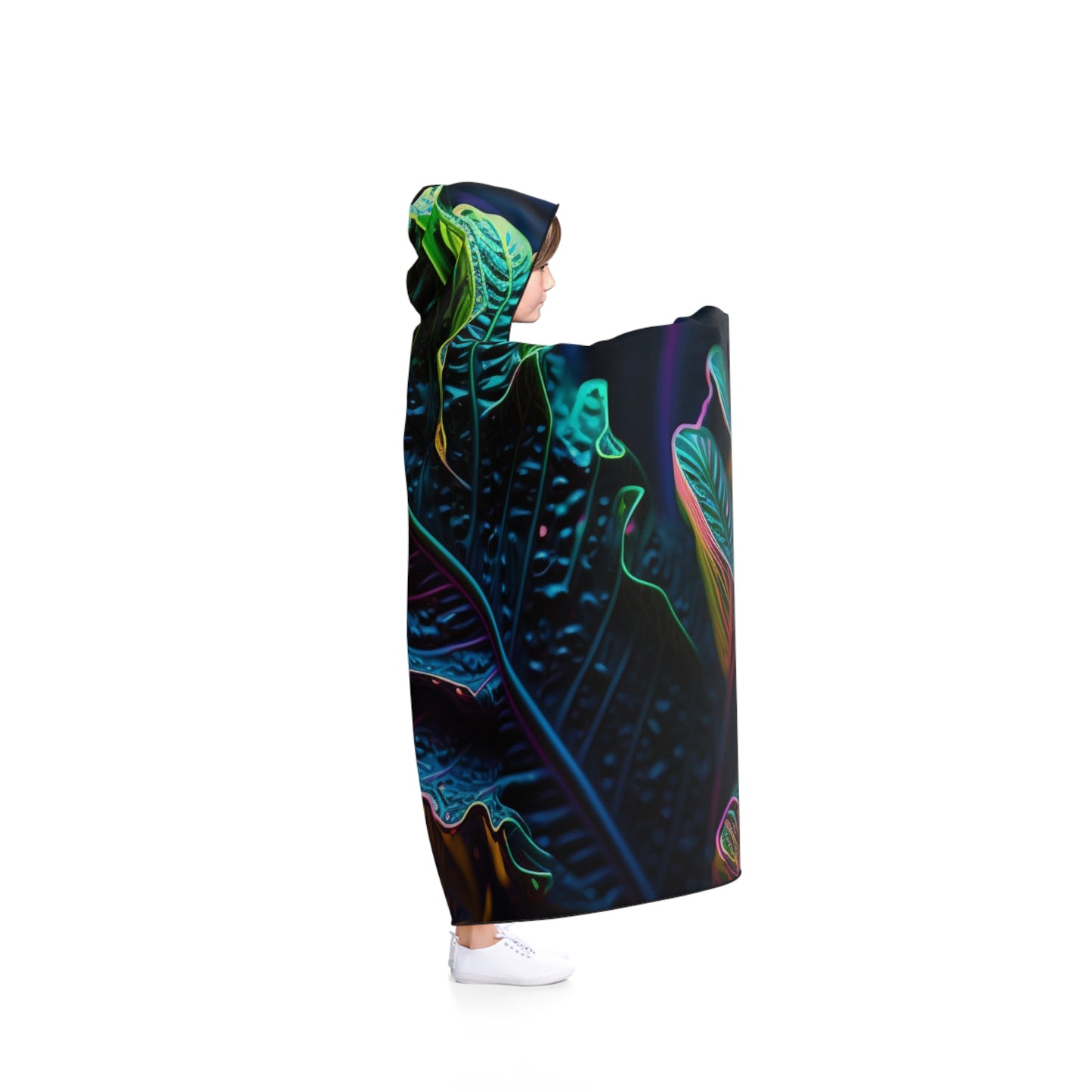 Hooded Blanket Florescent Skull Death 4