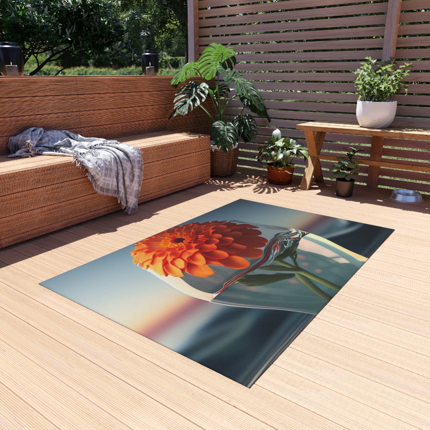 Outdoor Rug  Orange Zinnia 4