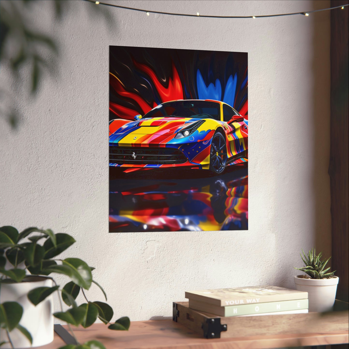 Premium Matte Vertical Posters Hyper Colorfull Ferrari 1