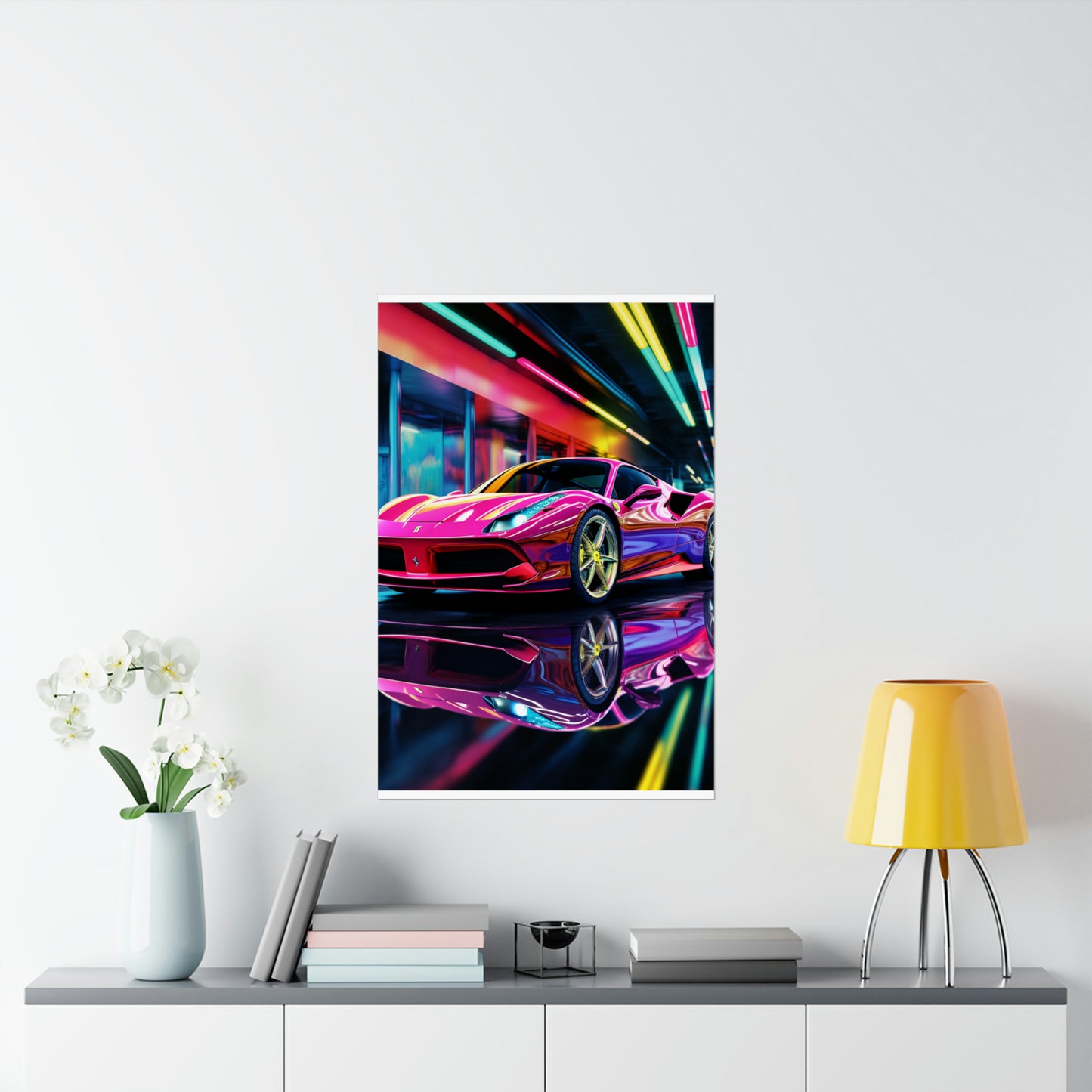 Premium Matte Vertical Posters Pink Macro Ferrari 4