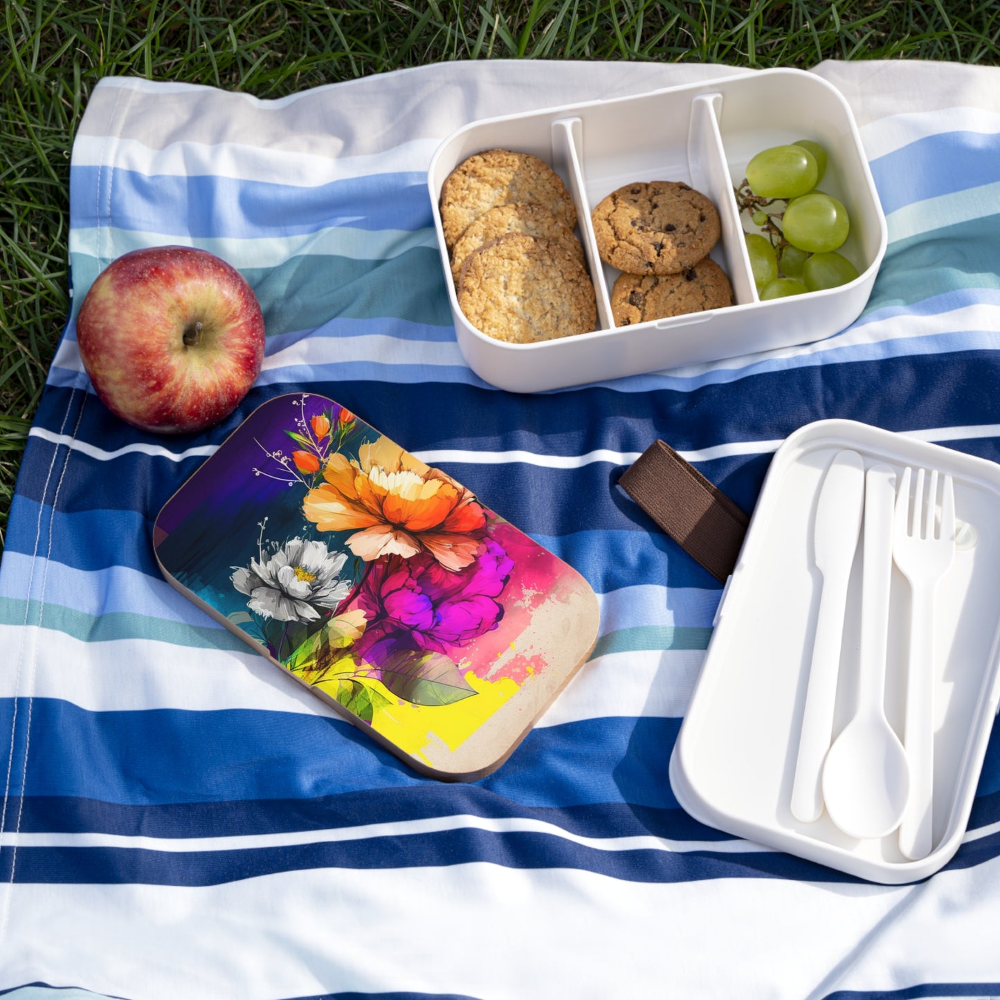 Bento Lunch Box Bright Spring Flowers 4