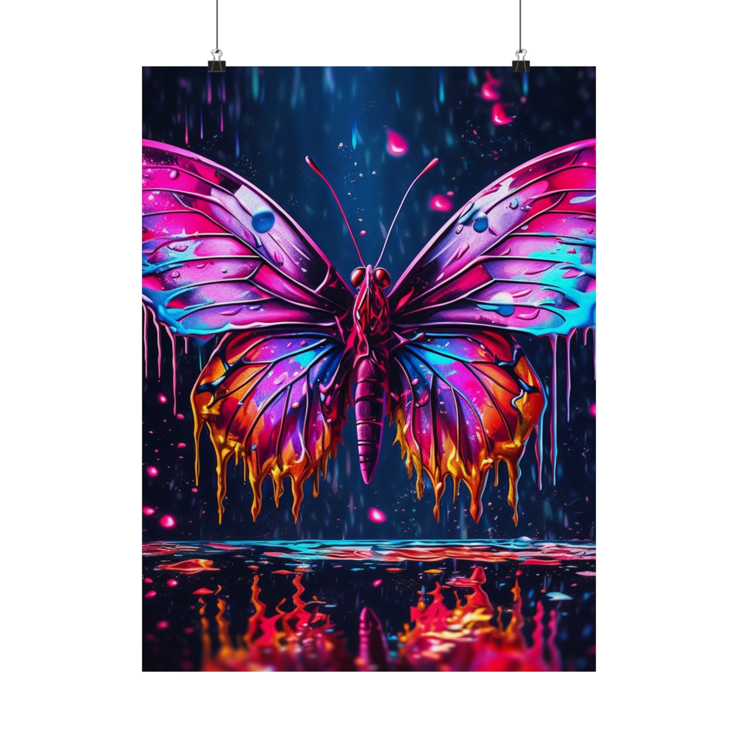 Premium Matte Vertical Posters Pink Butterfly Flair 2