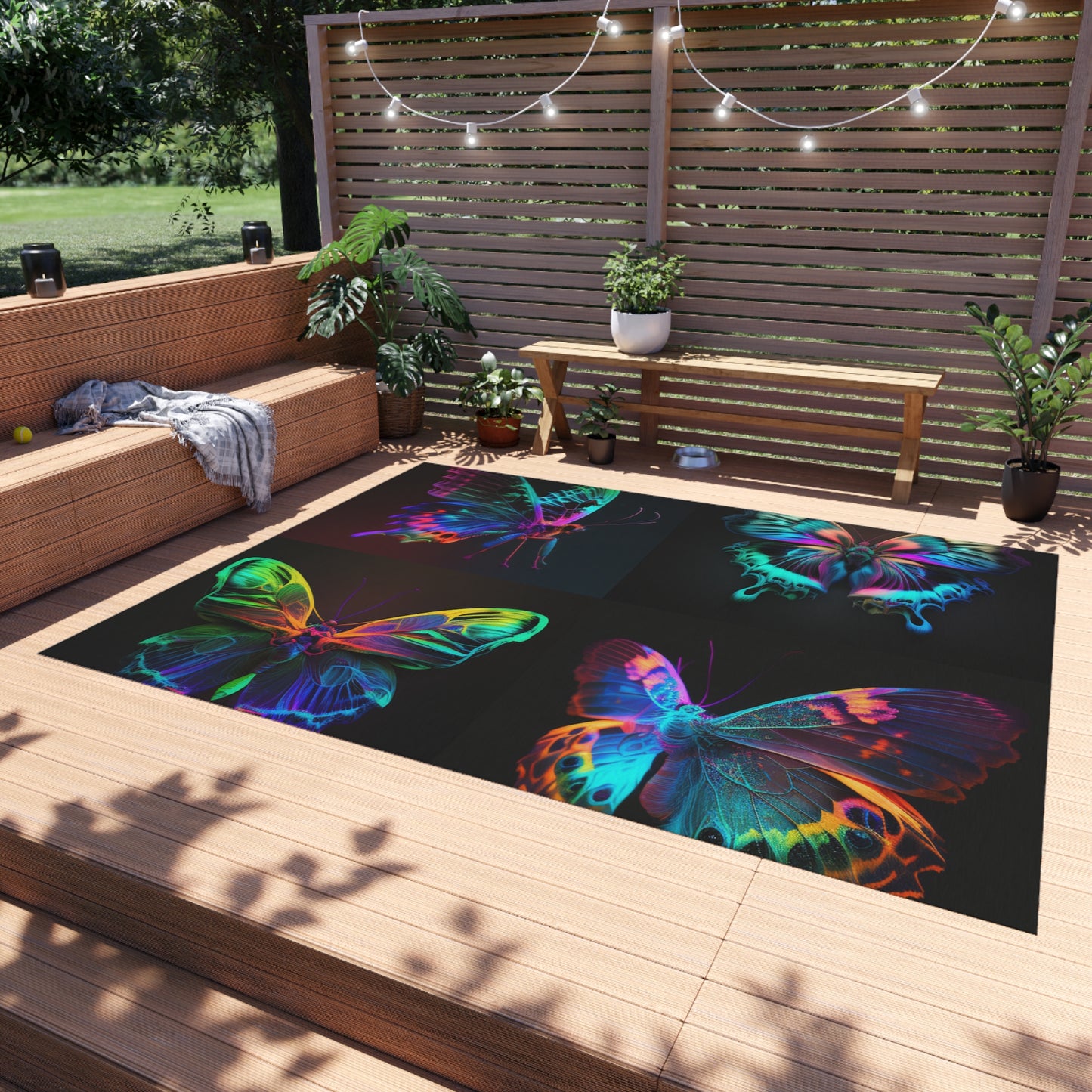 Outdoor Rug  Raw Hyper Color Butterfly 5