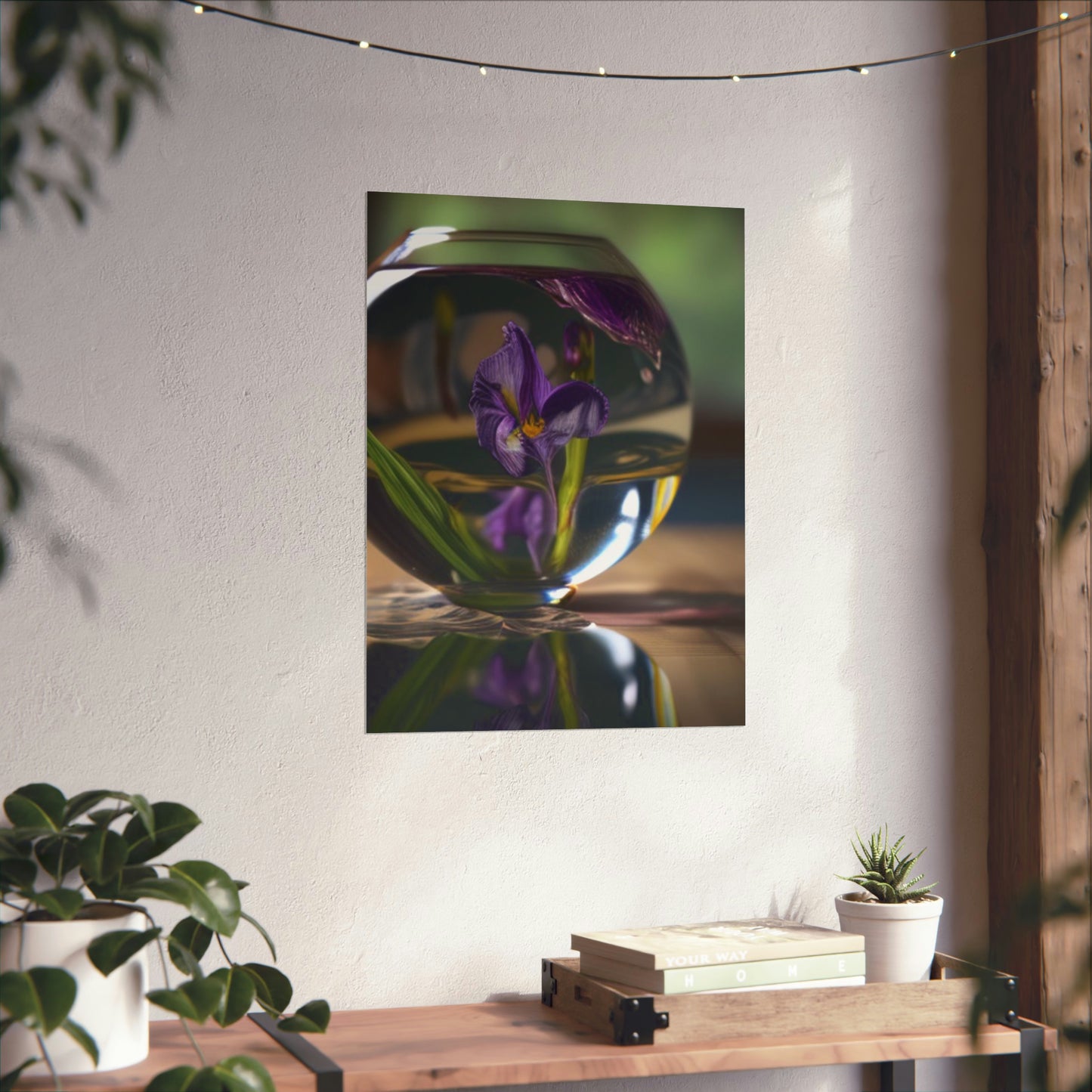 Premium Matte Vertical Posters Purple Iris in a vase 1